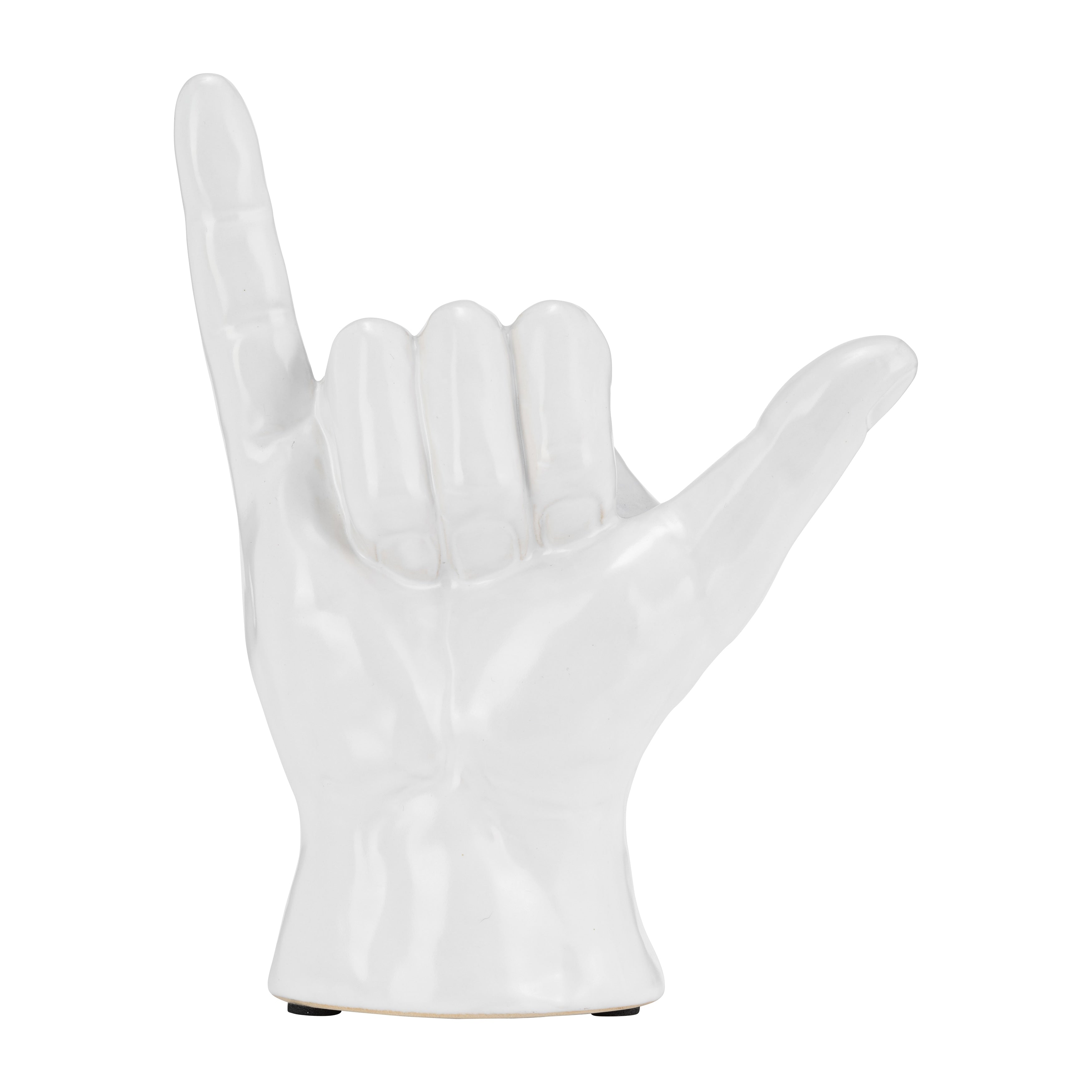 Sagebrook Home Ceramic Hand Statue Decor Symbols