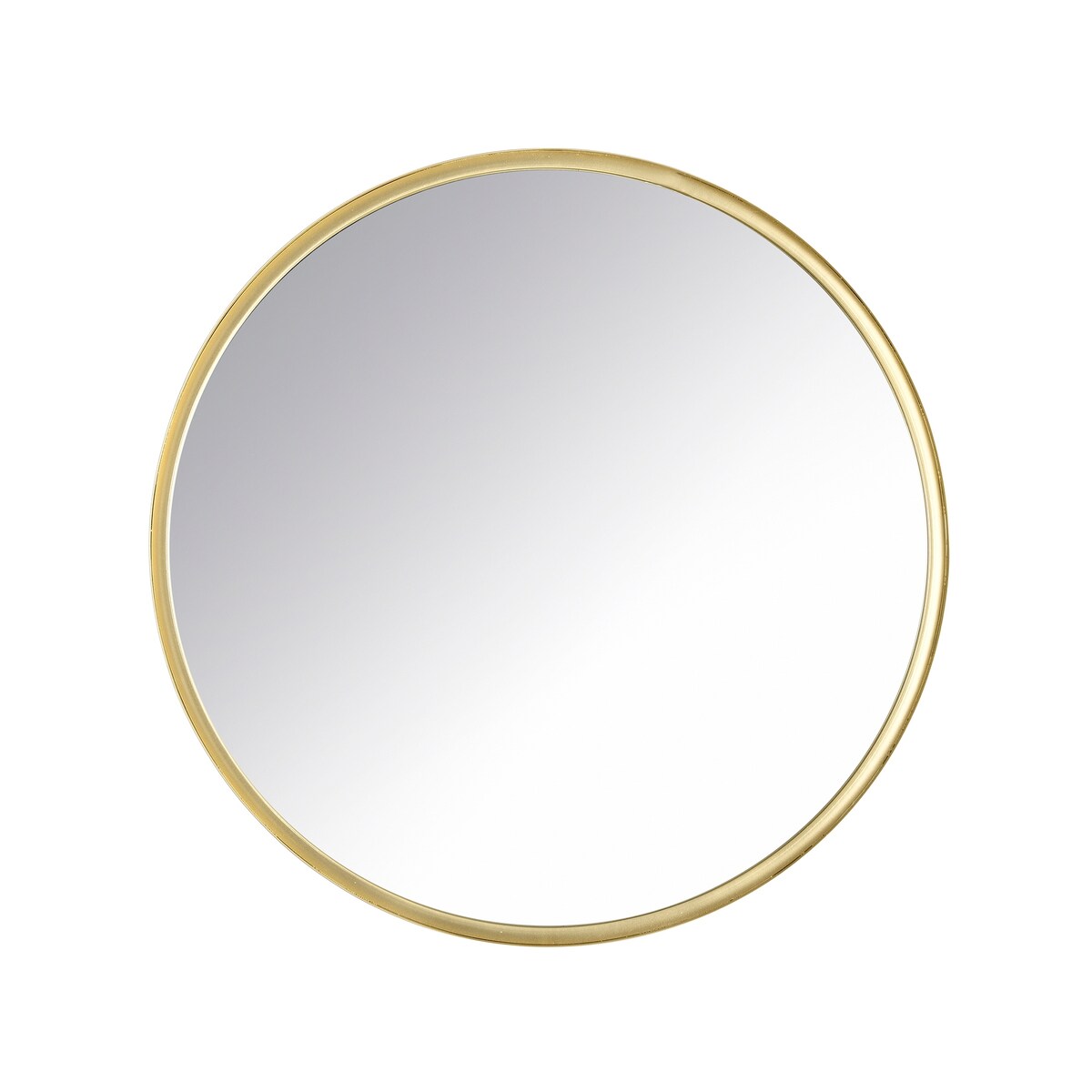 Gold 24 in. W x 24 in. H Round Iron Framed Modern Accent Mirror - 24 in. W x 24 in. H x 1.5 in. D