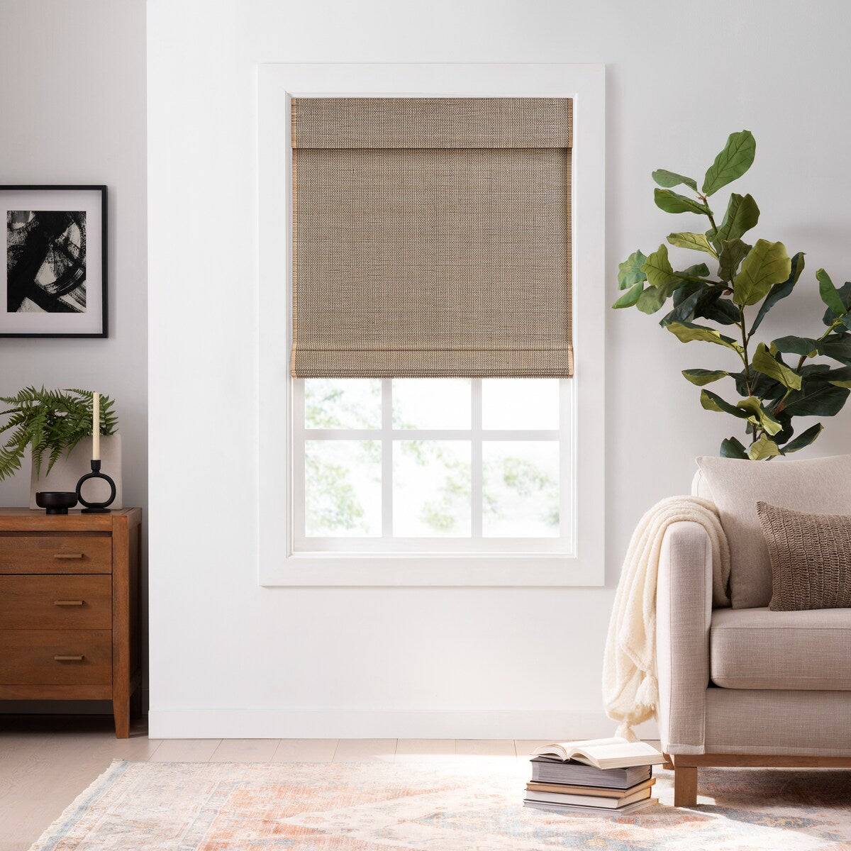 Eclipse Bamboo Cordless Light Filtering Privacy Roman Shade