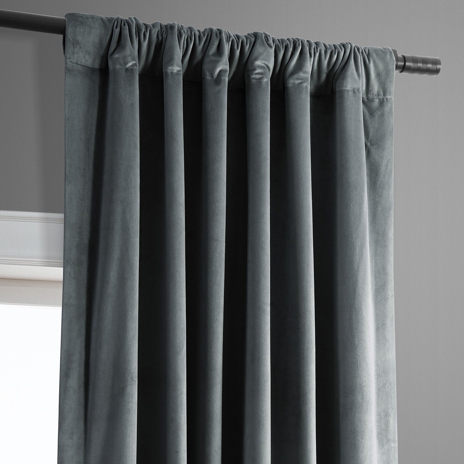 Exclusive Fabrics Signature Blackout Velvet Curtain 63 Inches Long (1 Panel) - 50 x 63