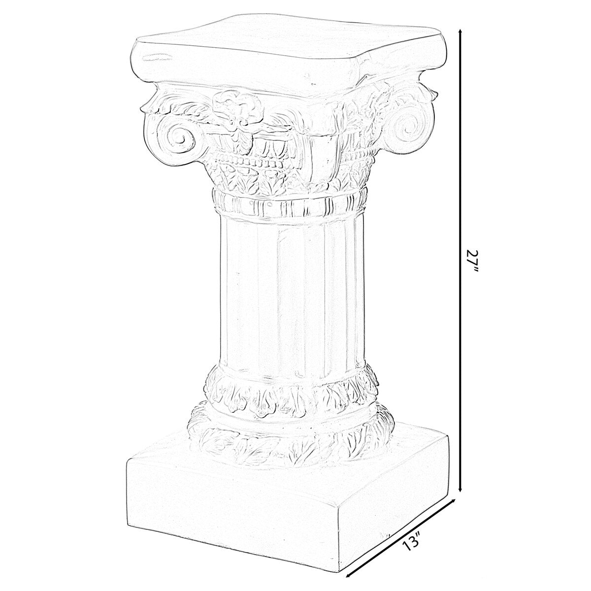 Fiberglass White Plinth Roman Style Column Ionic Piller Pedestal Vase Stand , Living Room, or Dining Room Decor