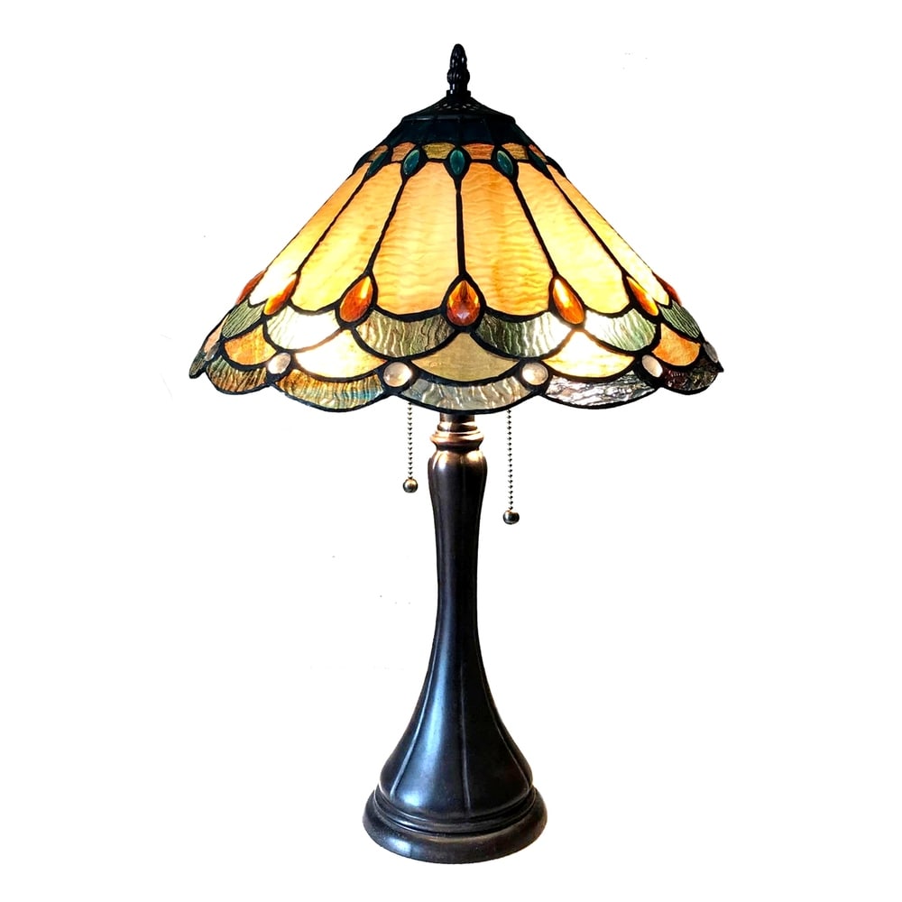 Tiffany Style 2-light Antique Dark Bronze Table Lamp