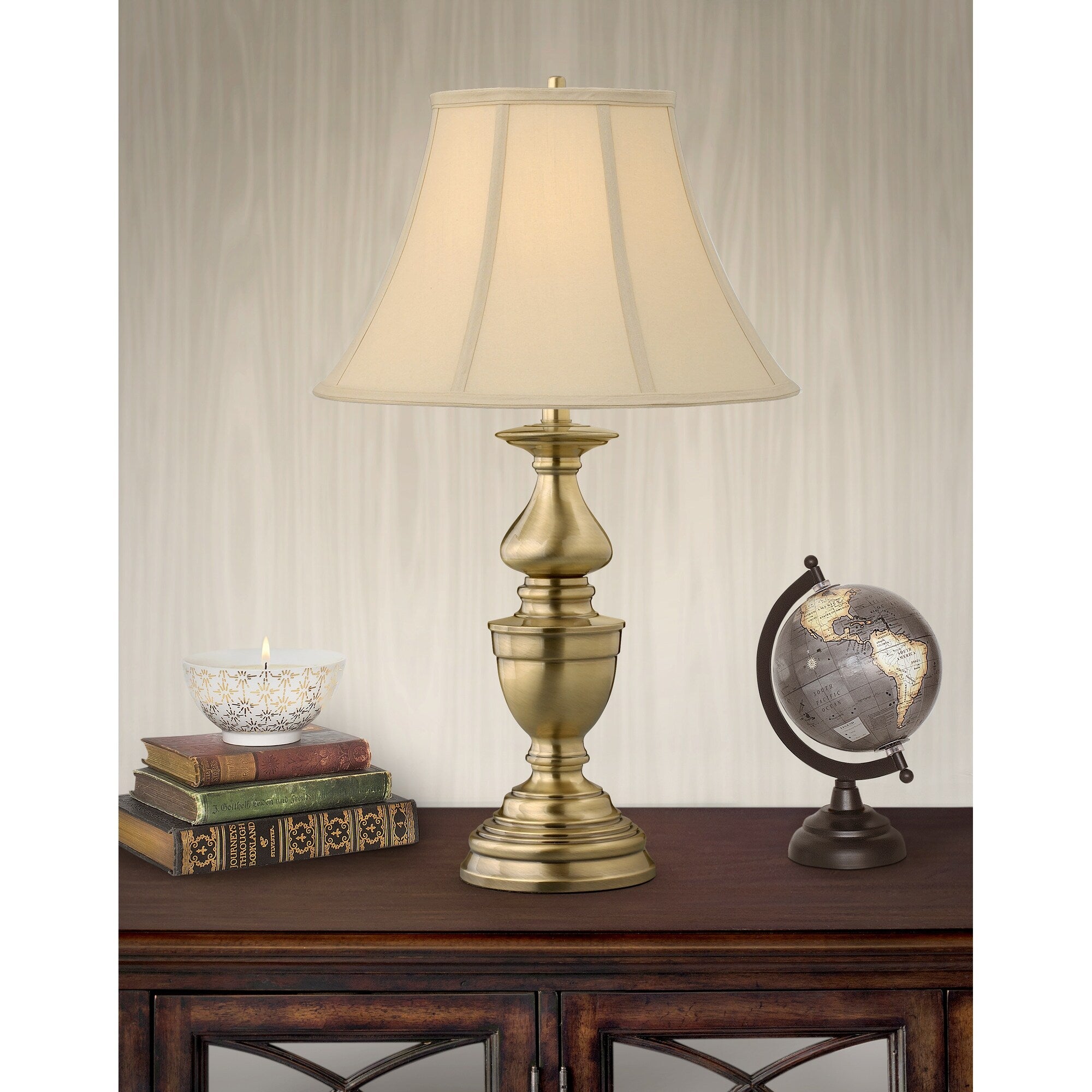 Balustrade 30 inch Satin Antique Brass Table Lamp