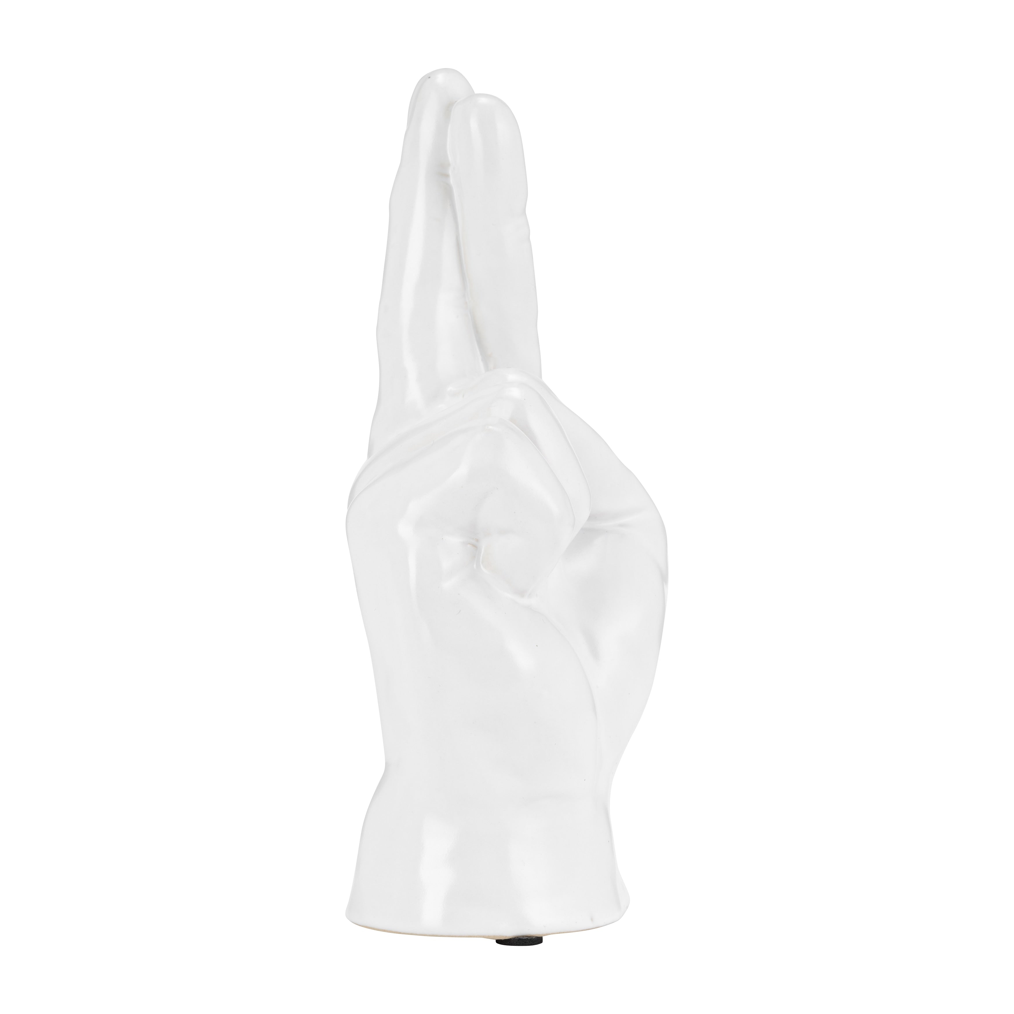 Sagebrook Home Ceramic Hand Statue Decor Symbols