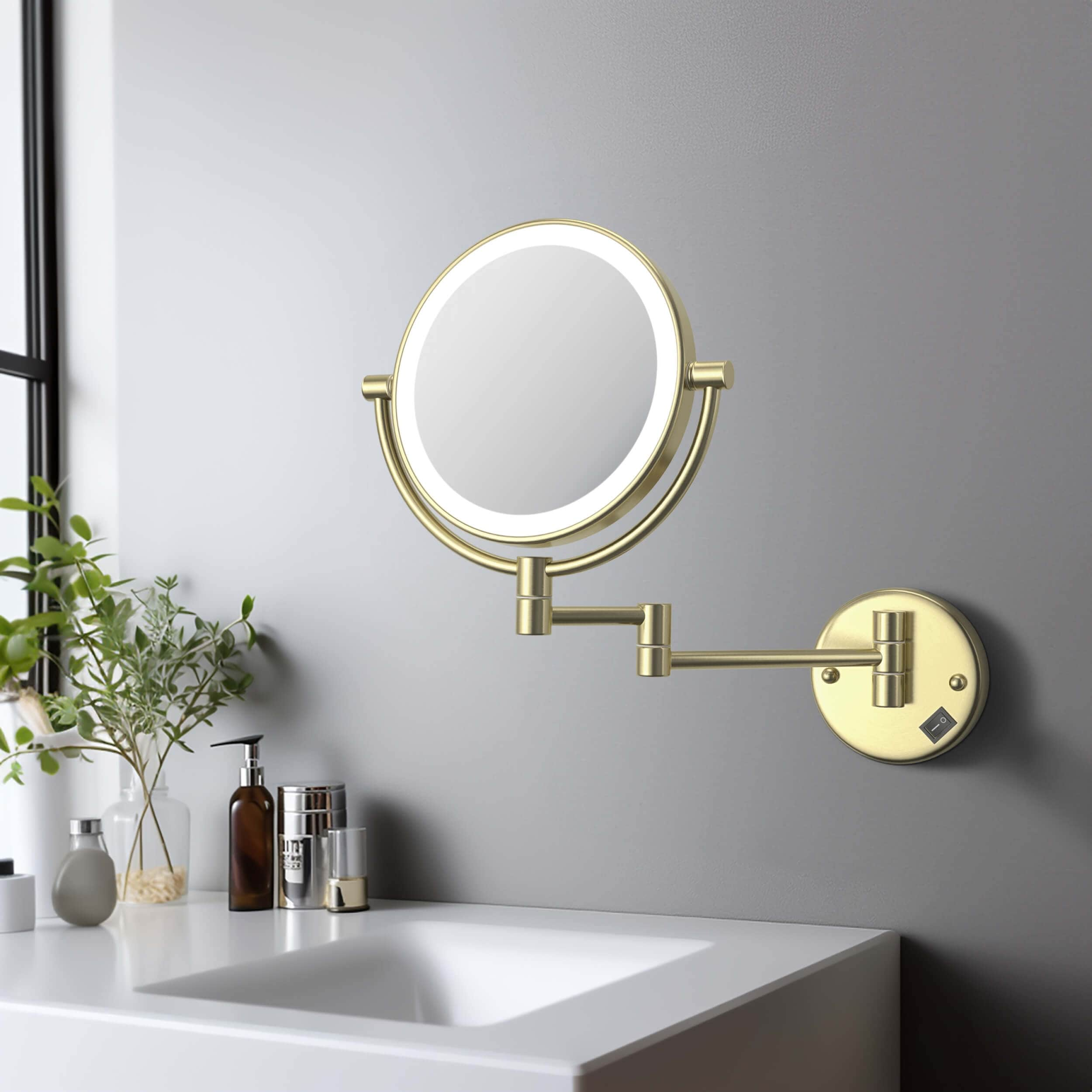 Circular LED Wall Mount Magnifying Make Up Mirror