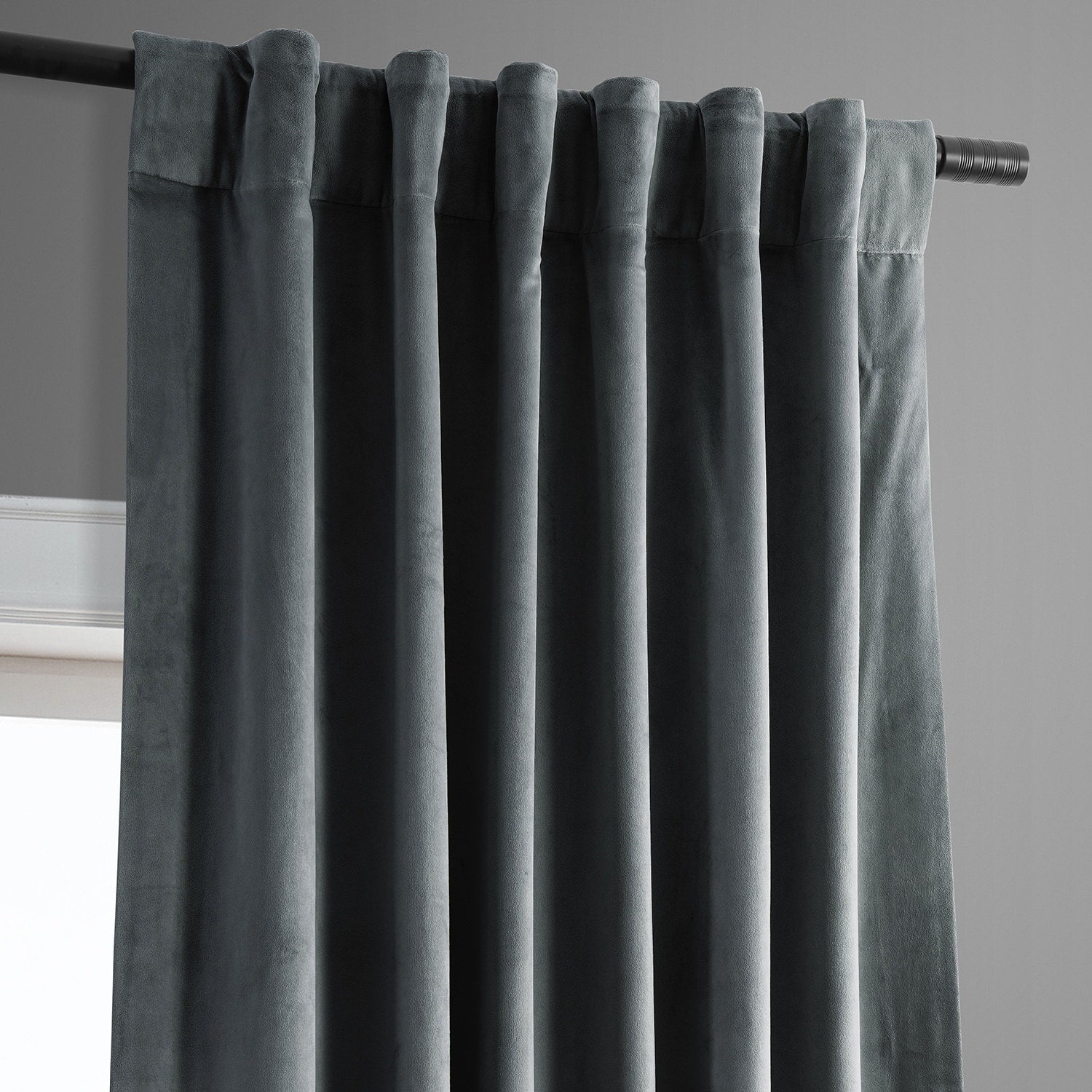 Exclusive Fabrics Signature Blackout Velvet Curtain 63 Inches Long (1 Panel) - 50 x 63