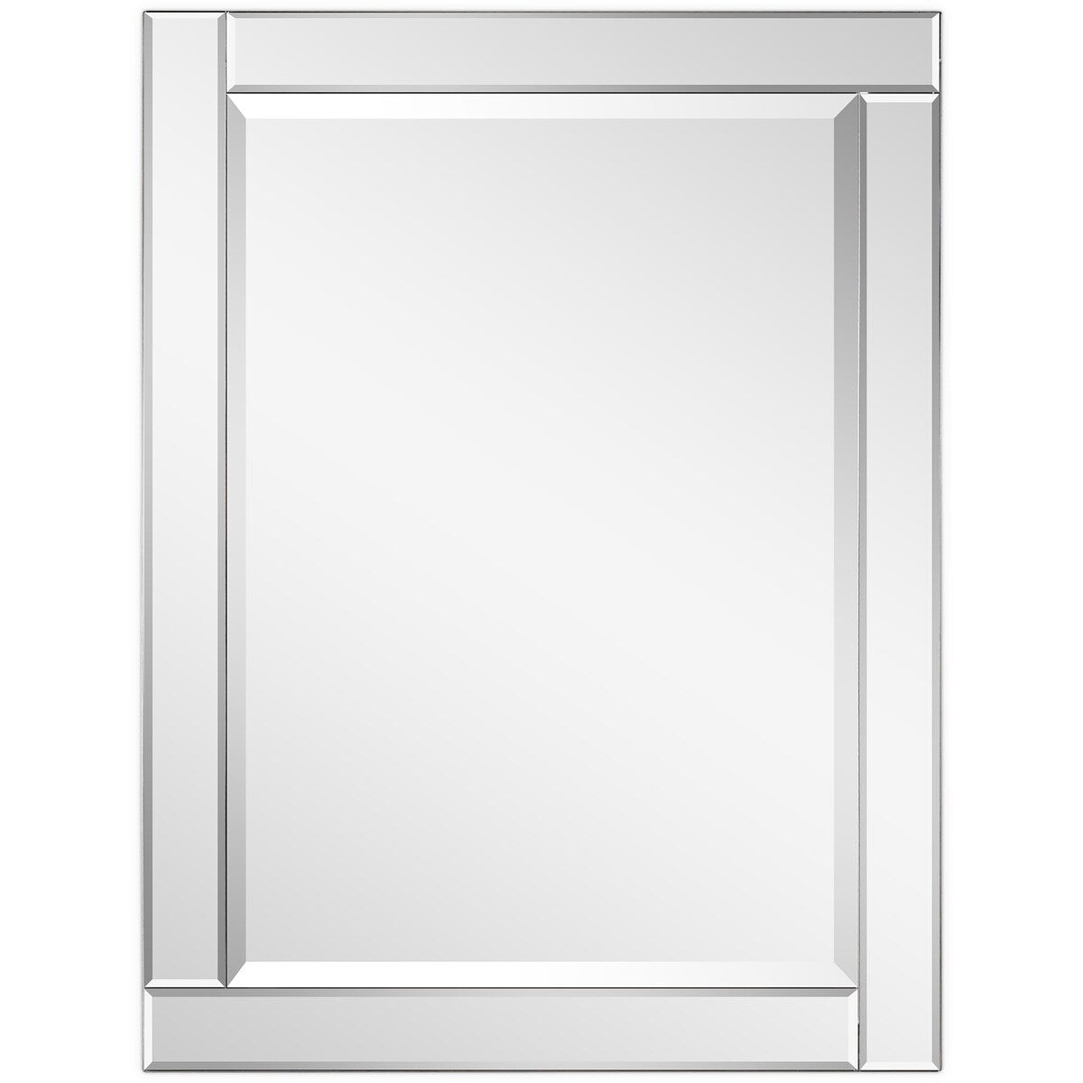 Beveled Rectangle Wall Mirror,Solid Wood Frame,1-Beveled Center, Bathroom,Bedroom,Living Room,Ready to Hang - Clear