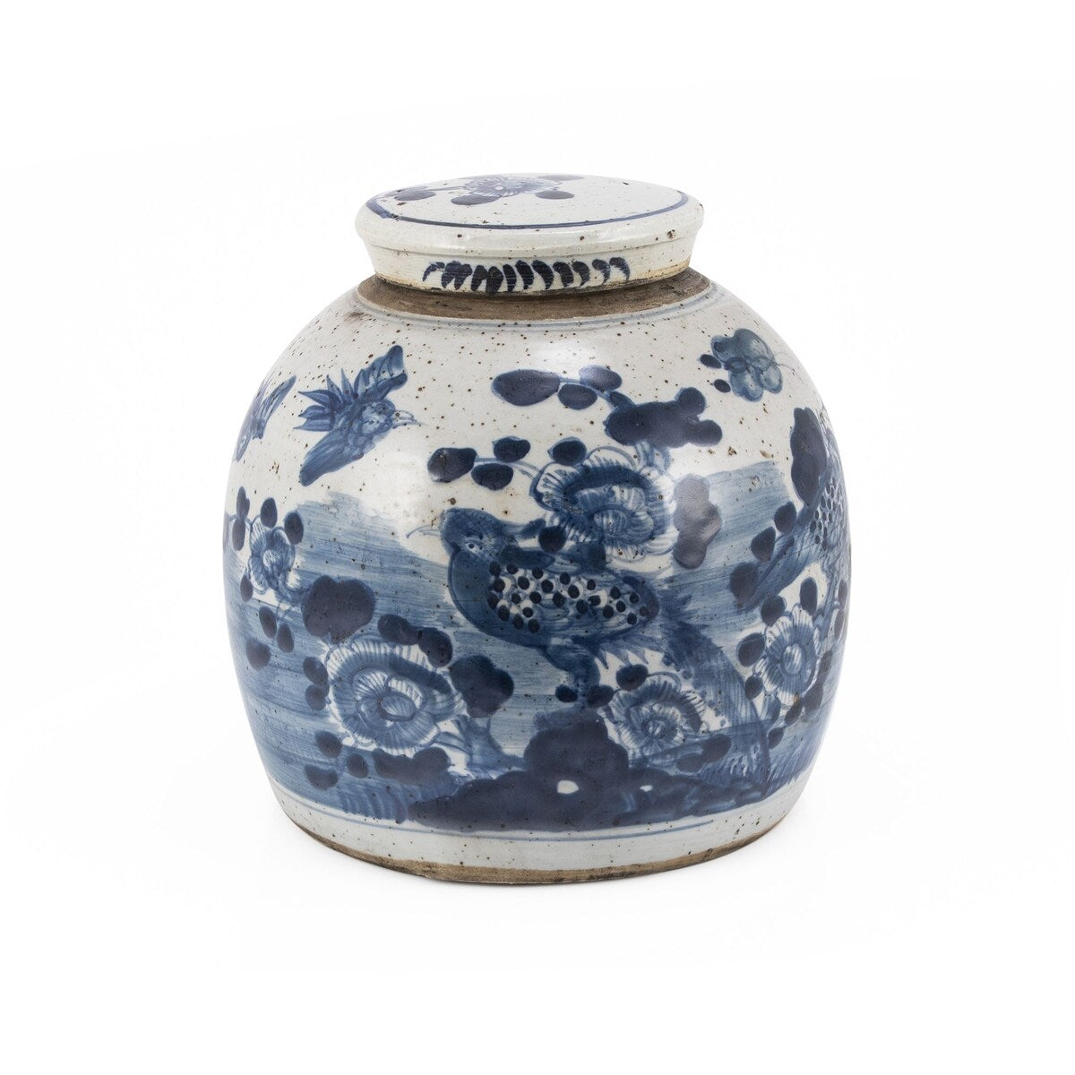 Vintage Ming Jar Flower Bird Motif - Small