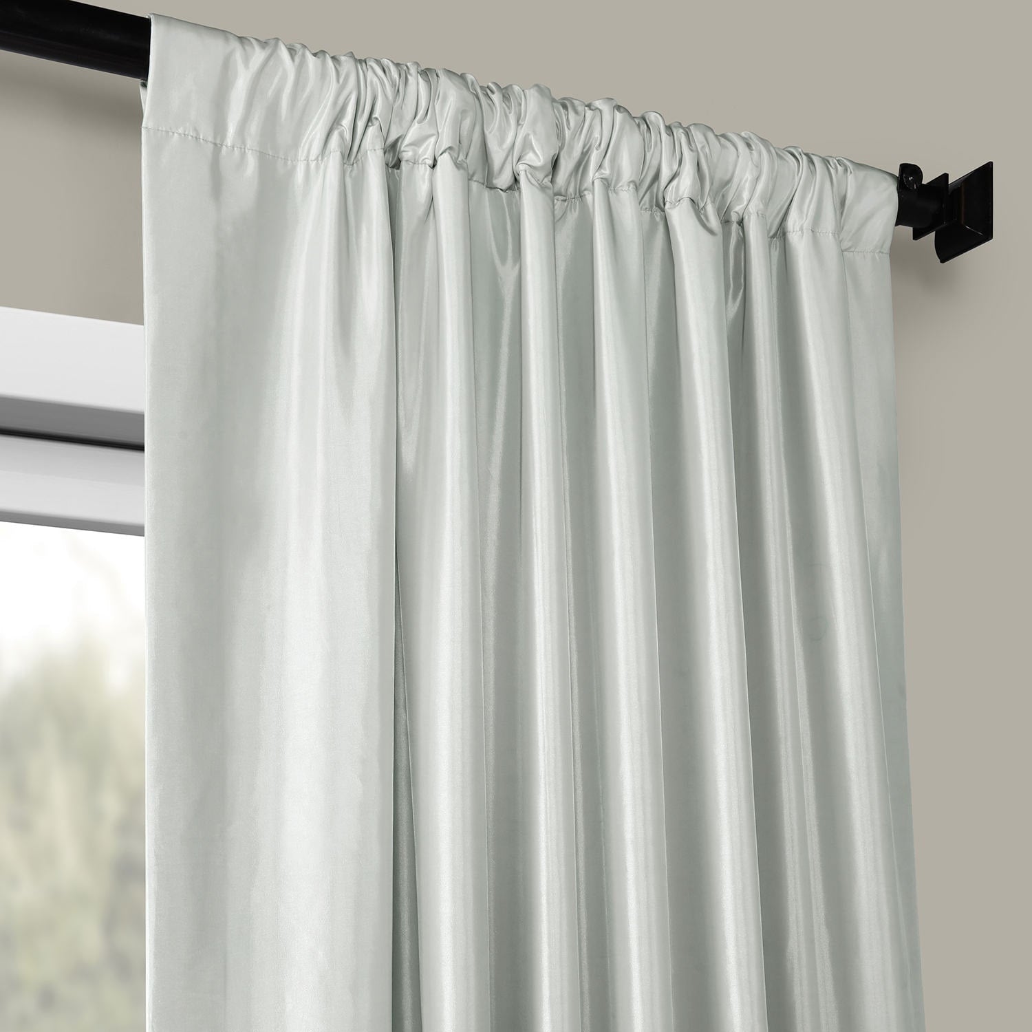 Exclusive Fabric Blackout Faux Silk Taffeta Curtain (1 Panel)