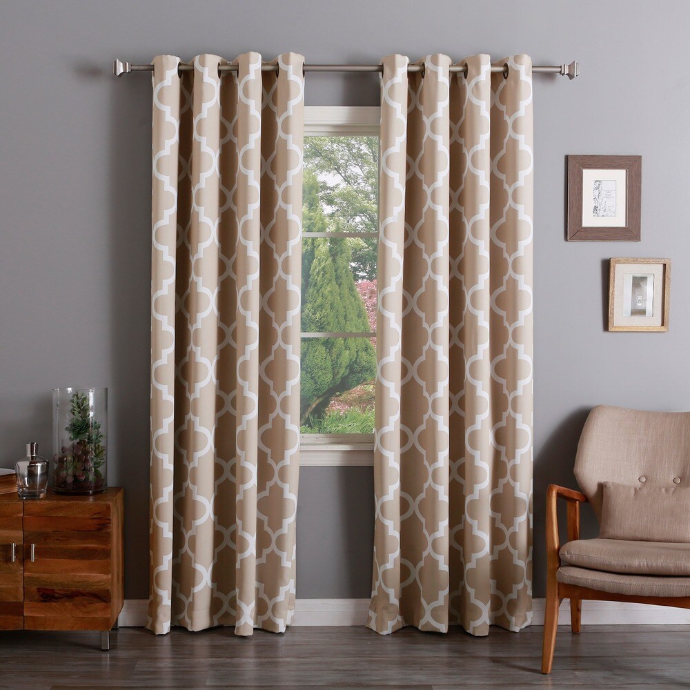 Aurora Home Moroccan Tile Room Darkening Grommet Top 84-inch Curtain Panel Pair - 52 x 84