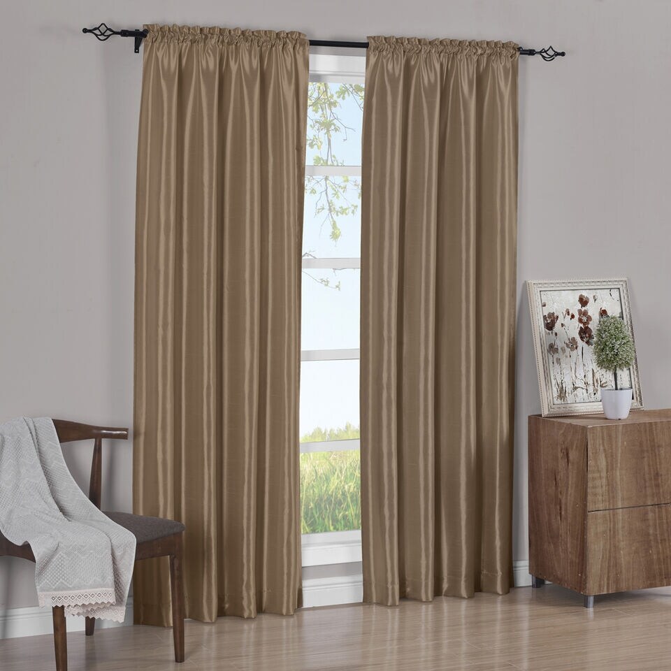 2Pcs Elegant Silk Curtain Panels 42x108 Inch