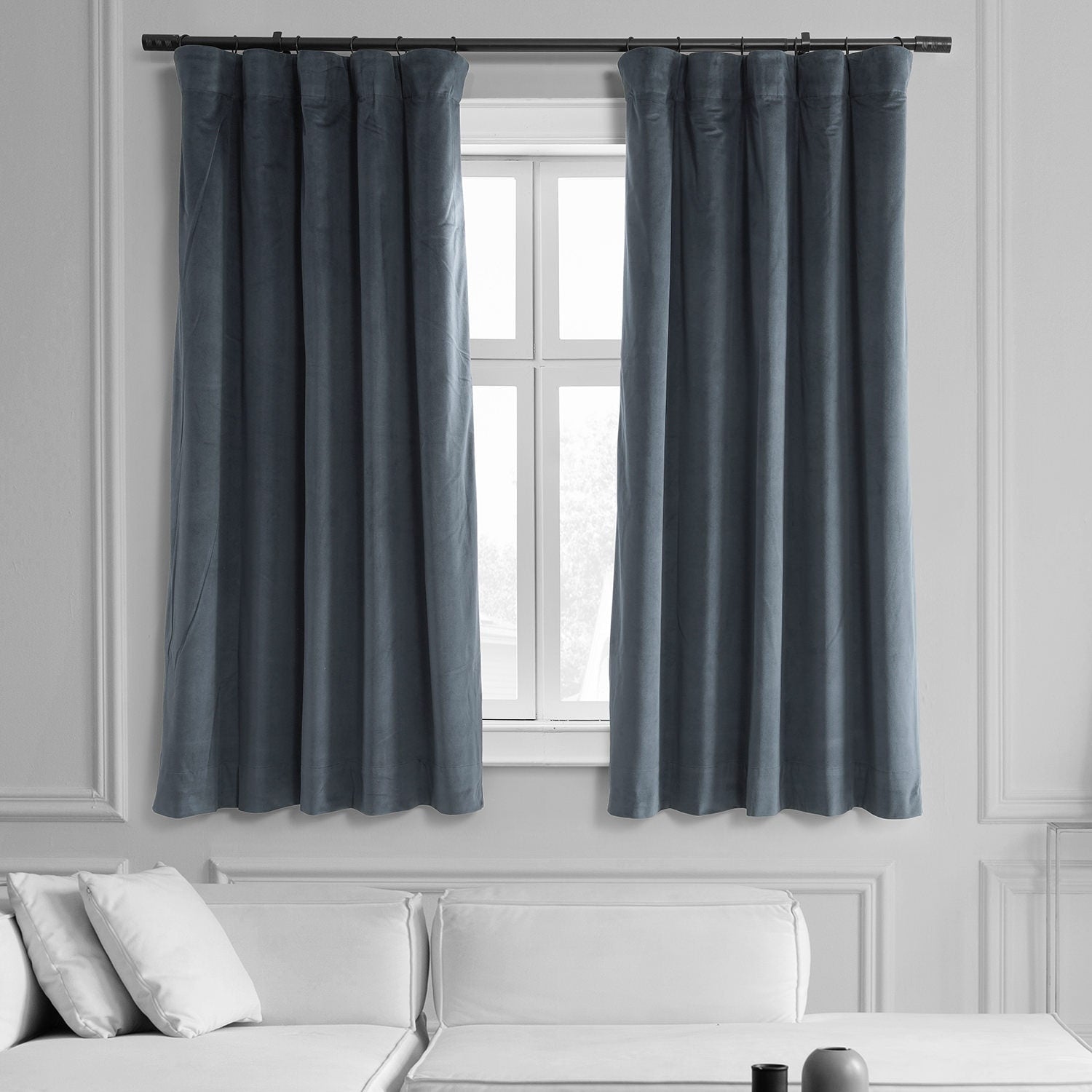 Exclusive Fabrics Signature Blackout Velvet Curtain 63 Inches Long (1 Panel) - 50 x 63