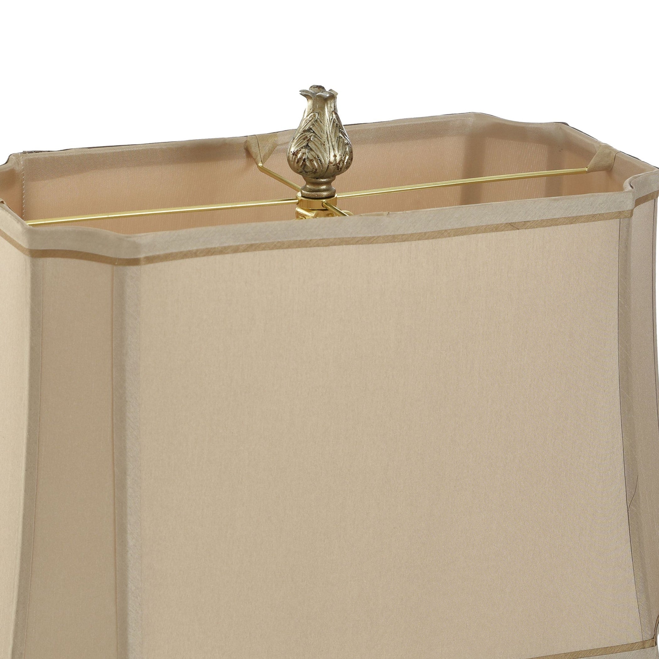 StyleCraft Jane Seymour Antique Platinum and Barbados Table Lamp - Beige Fabric Shade