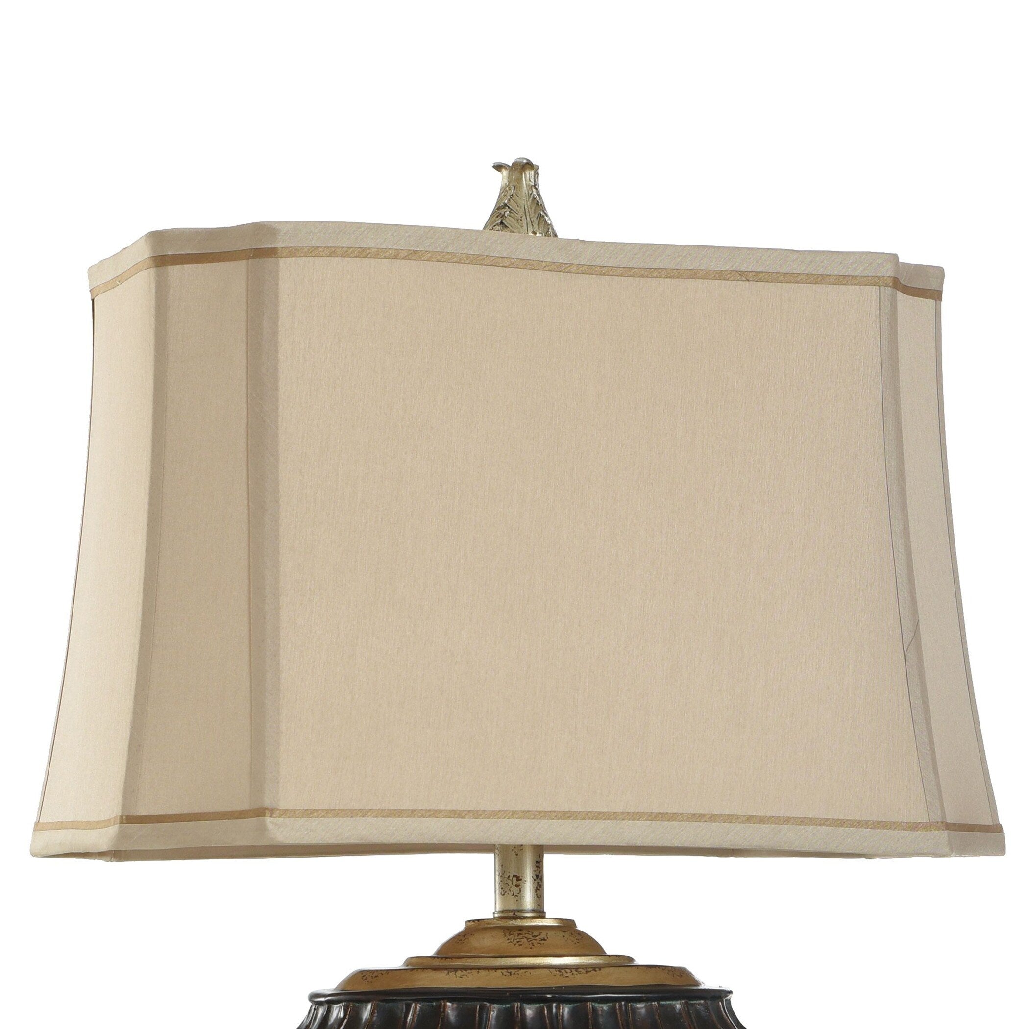 StyleCraft Jane Seymour Antique Platinum and Barbados Table Lamp - Beige Fabric Shade