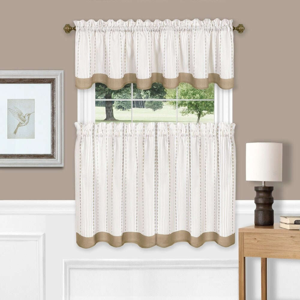 Porch & Den Lynnridge Window Curtain Tier Pair and Valance Set