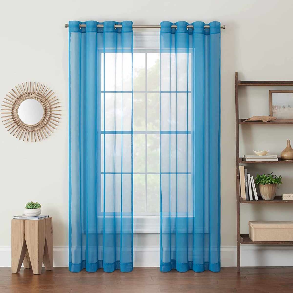 Eclipse Calia Modern Sheer Voile Light Filtering Grommet Curtains (2 Panels)