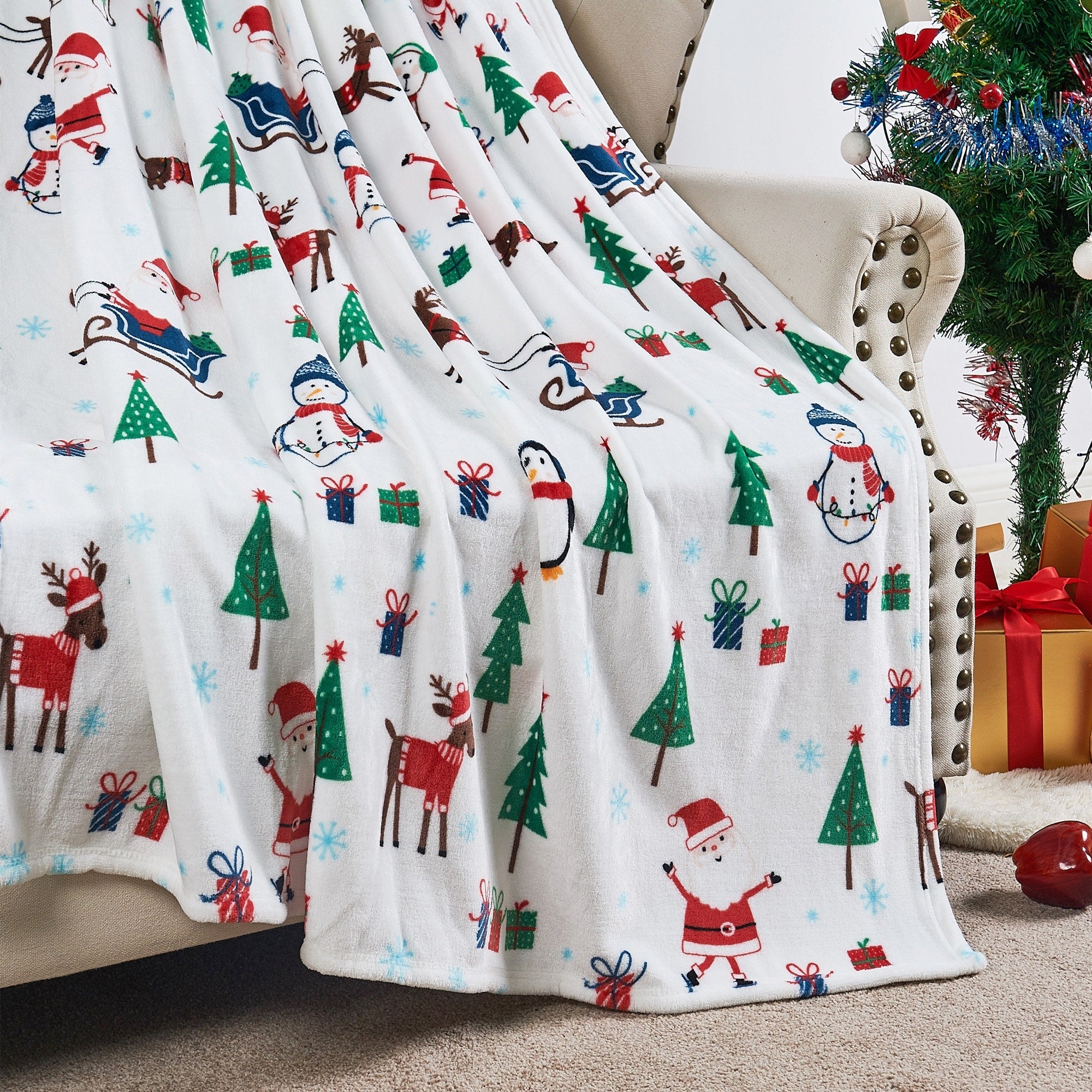 Christmas Flannel Fleece Throw Blanket 50x60