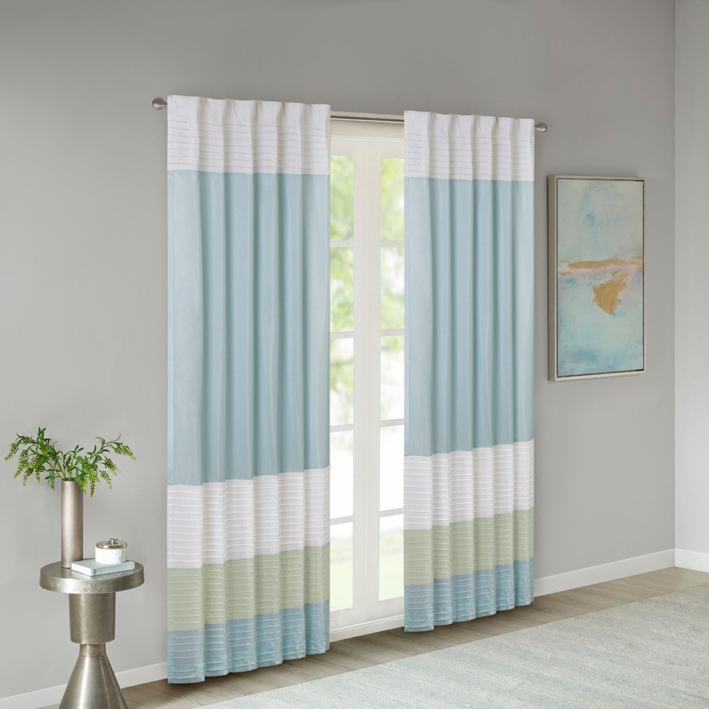 Madison Park Chester Polyoni Pintuck Curtain Panel