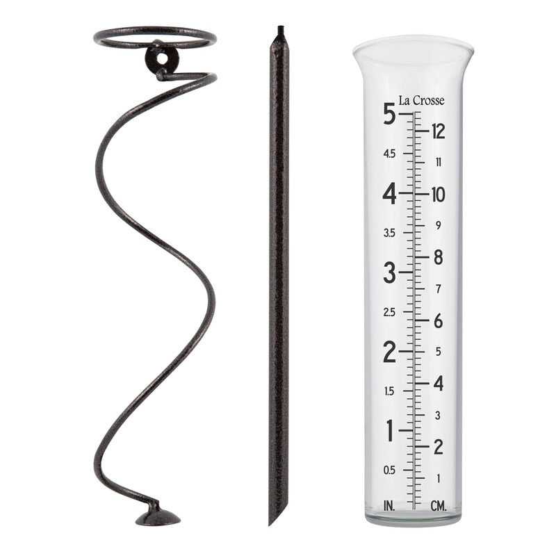 La Crosse 5 inch capacity Glass Spiral Rain Gauge