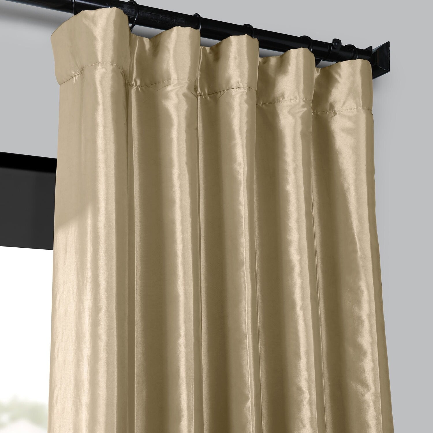 Exclusive Fabric Blackout Faux Silk Taffeta Curtain (1 Panel)