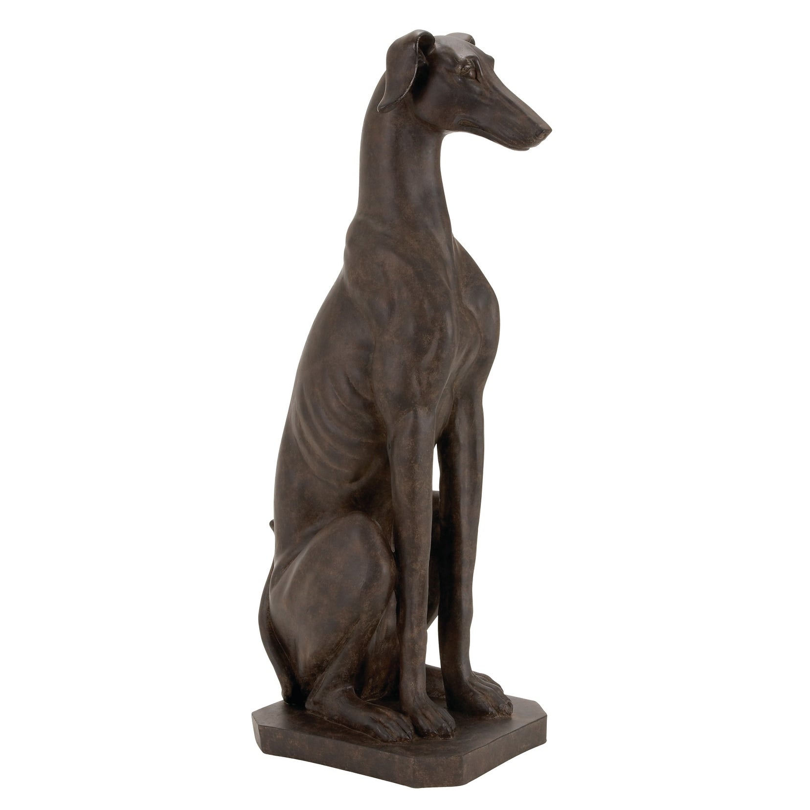 Polystone Dog Sculpture - Brown - Roche River Decor - 10W x 12L x 31H