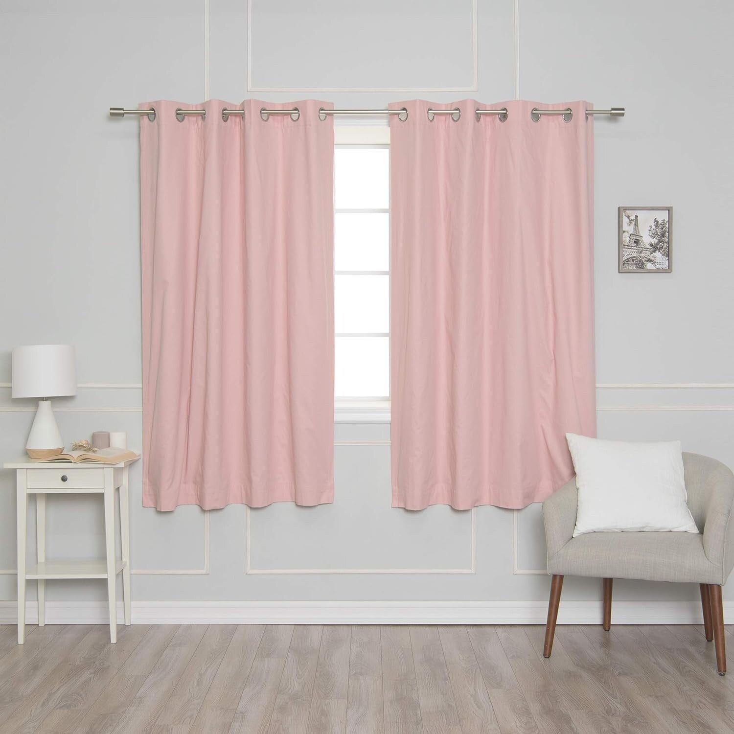 Aurora Home Solid Cotton Blend Blackout Curtain Set of 2