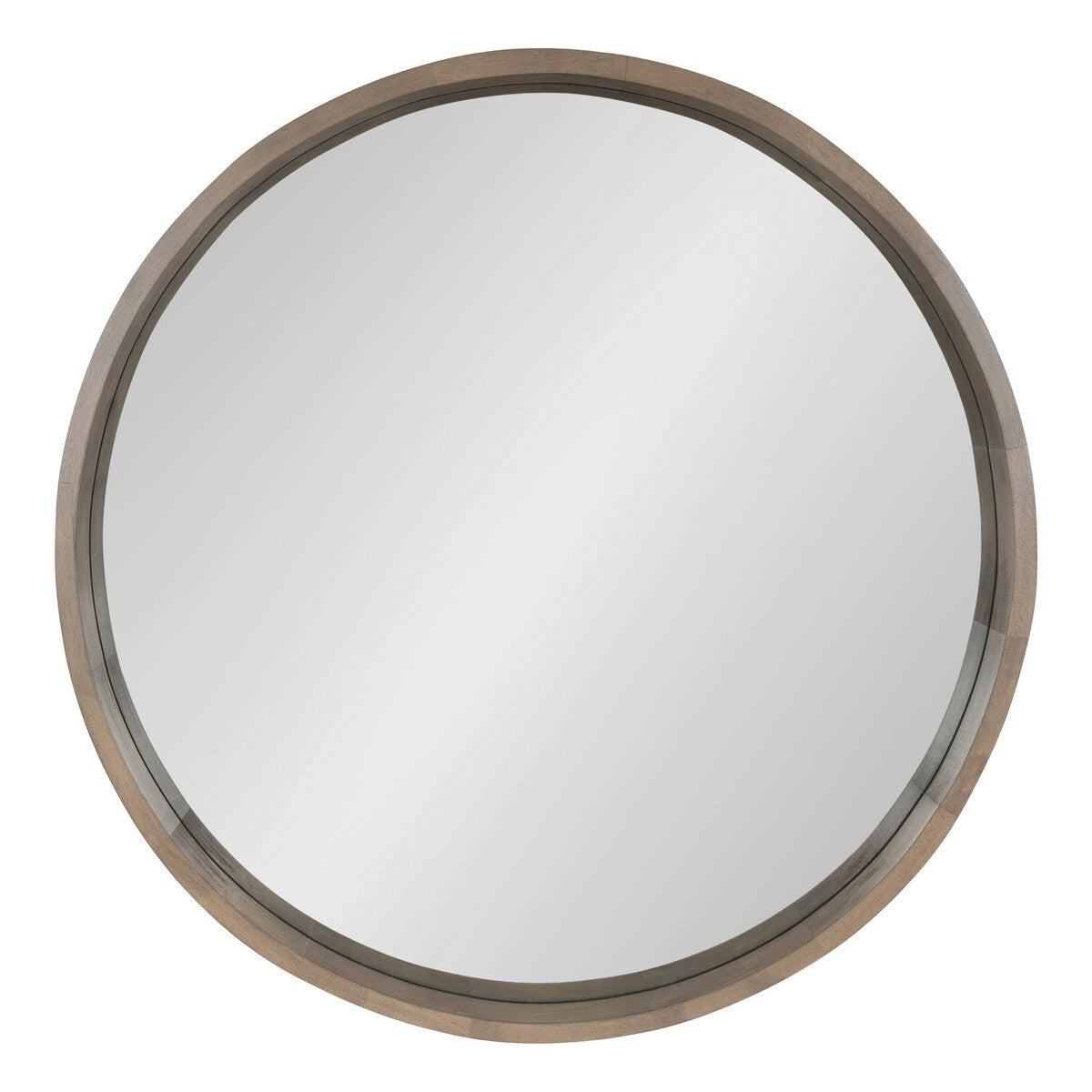 Hutton Round Decorative Wood-framed Wall Mirror