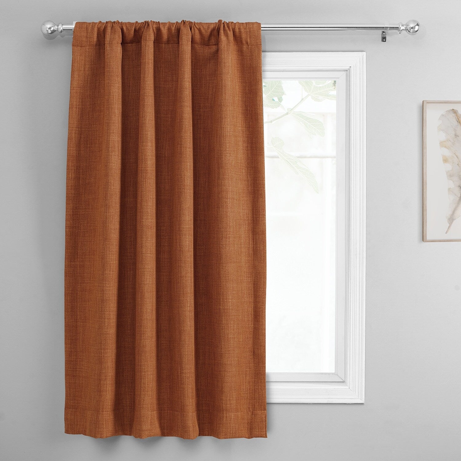 Exclusive Fabrics Faux Linen Room Darkening Tie-Up Window Shade (1 Panel)