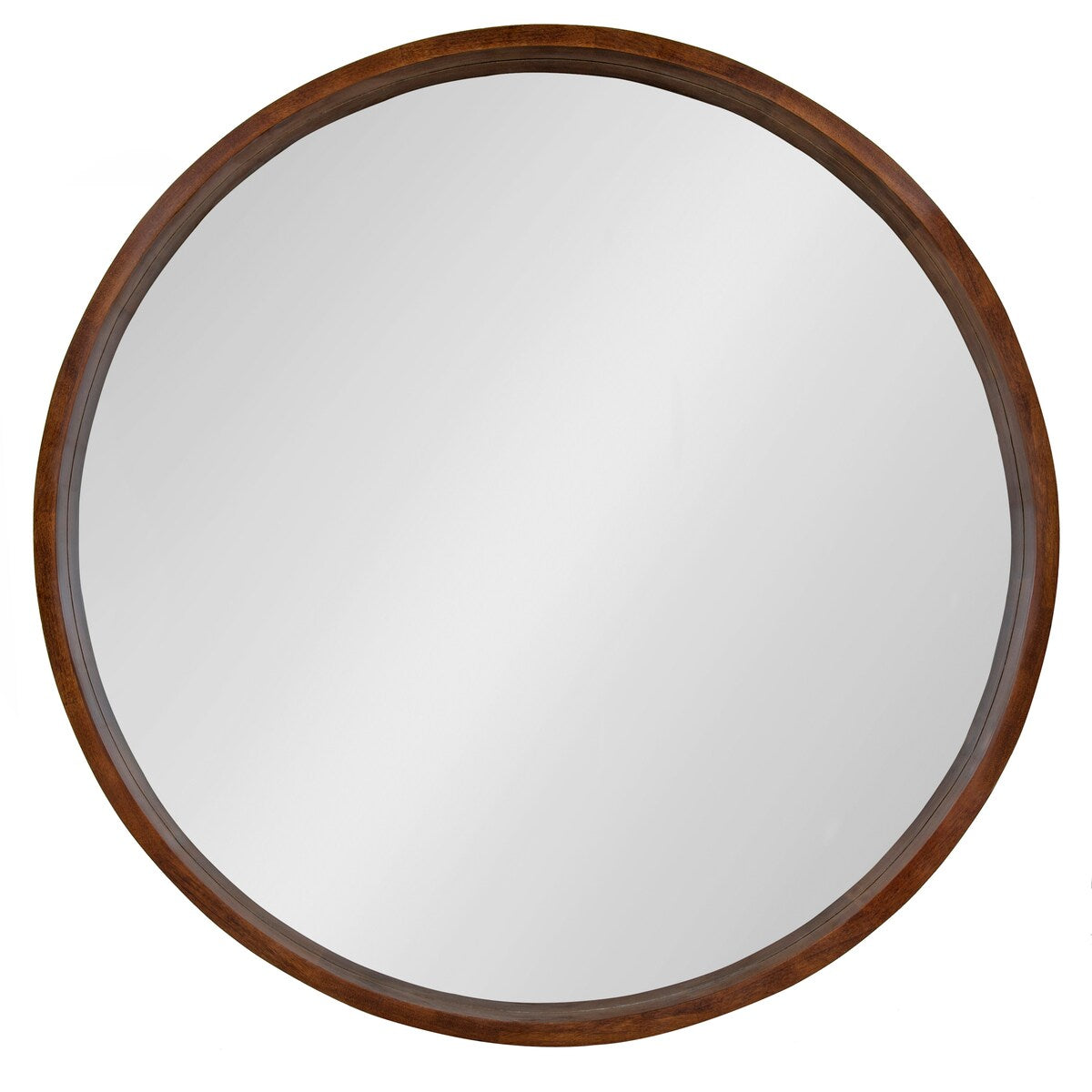 Hutton Round Decorative Wood-framed Wall Mirror