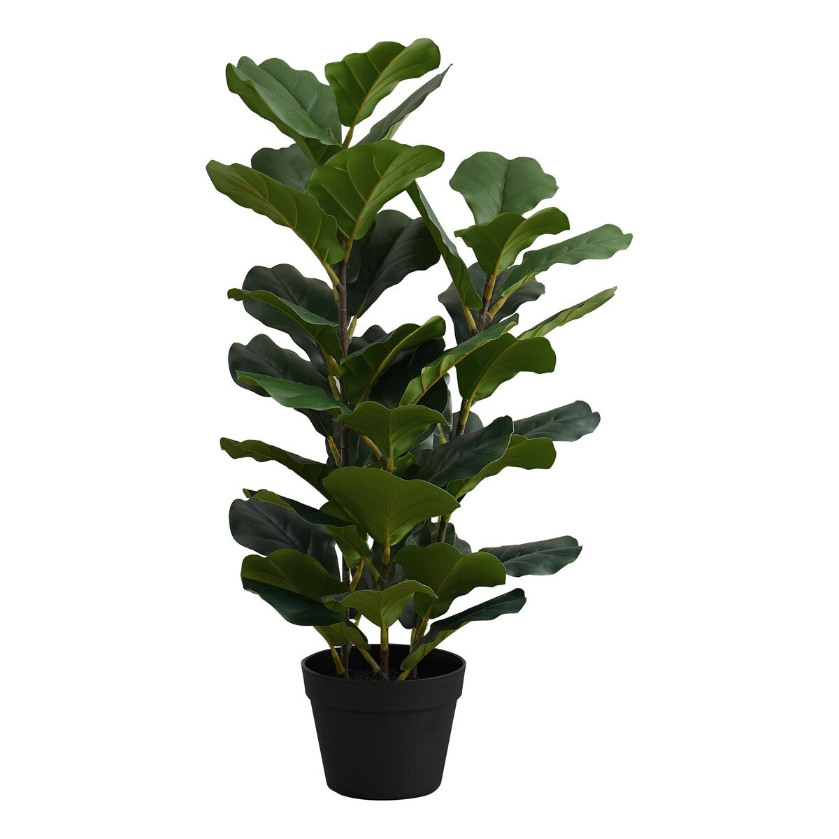 Artificial Plant, 32 Tall, Fiddle Tree, Indoor, Faux, Fake, Floor, Greenery, Potted, Real Touch, Decorative, Green Leaves