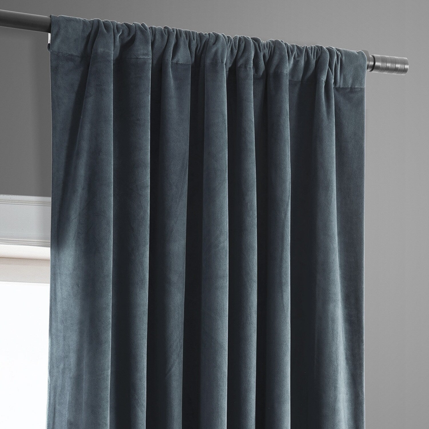 Exclusive Fabrics Signature Blackout Velvet Curtain 63 Inches Long (1 Panel) - 50 x 63