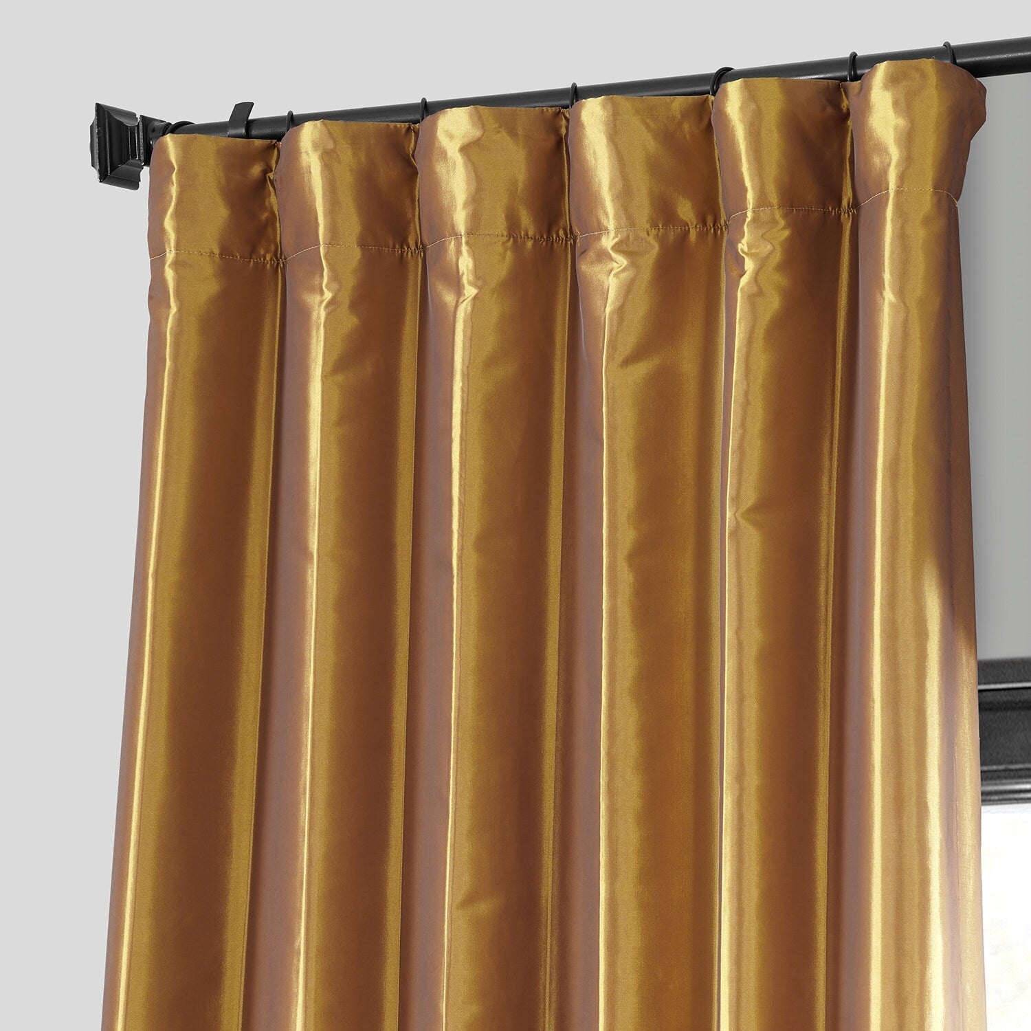 Exclusive Fabric Blackout Faux Silk Taffeta Curtain (1 Panel)