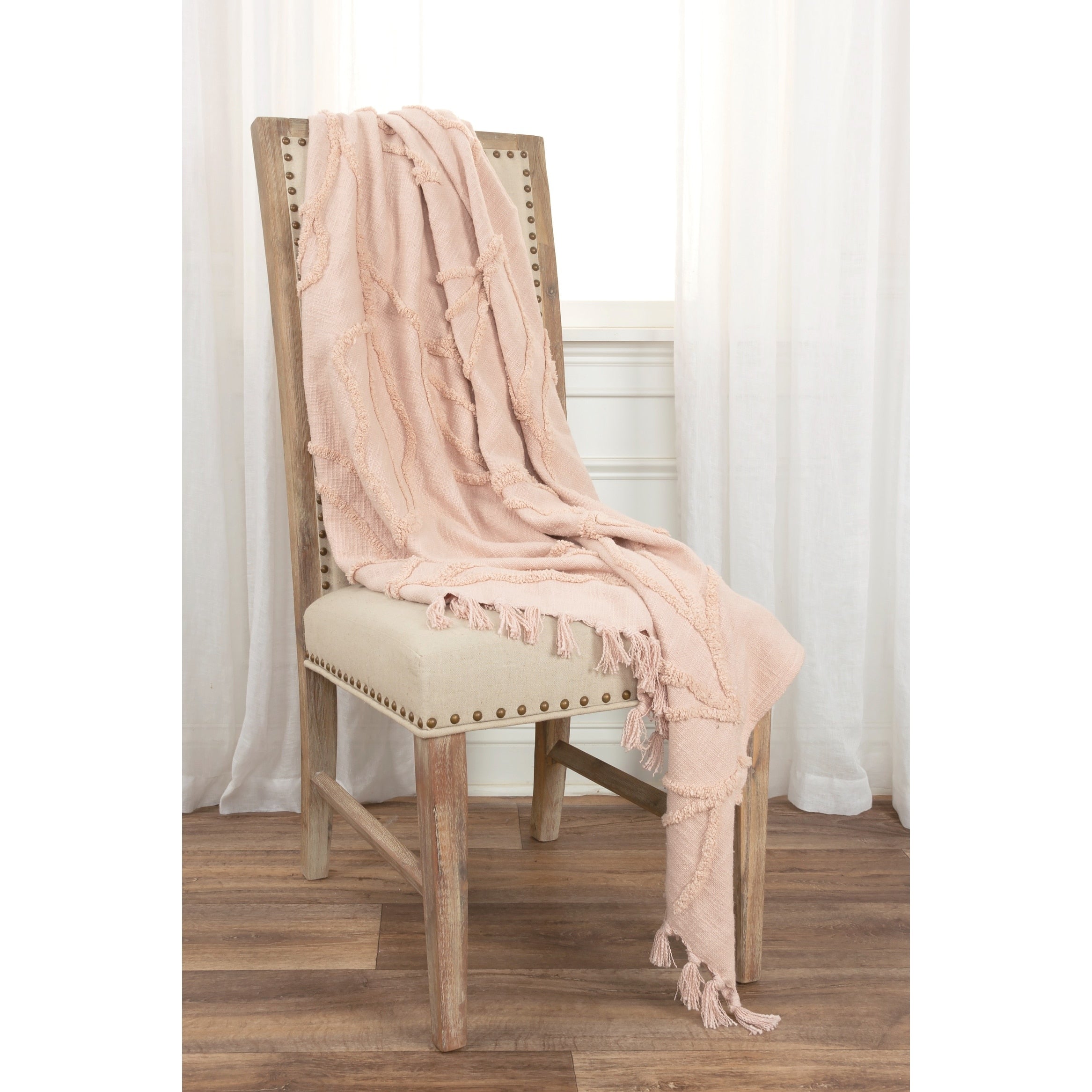 Rizzy Home Vining Botanical Textured Cotton Throw