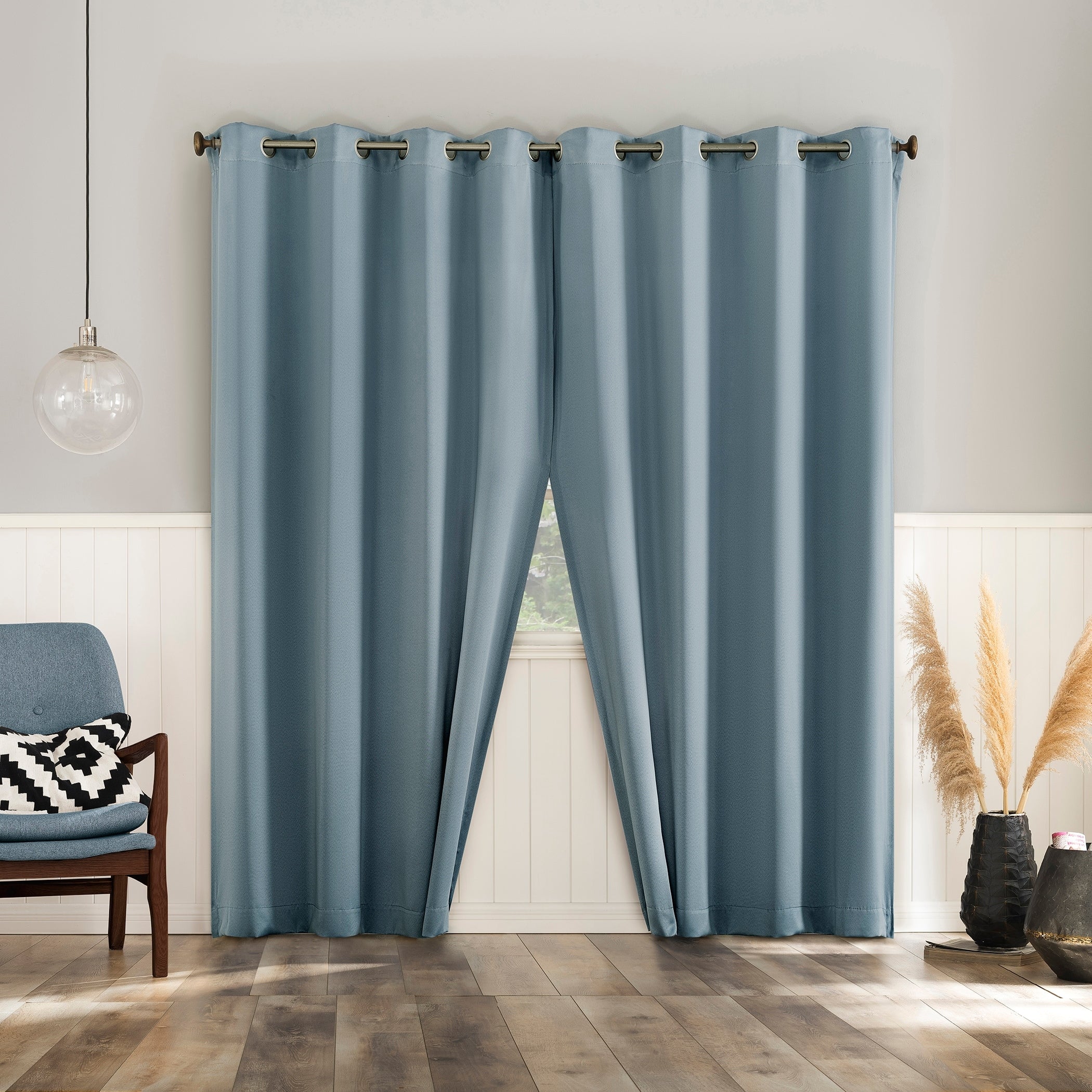 No. 918 Brandon 2-pack Magnetic Closure Room Darkening Grommet 2-Piece Curtain Panel Pair