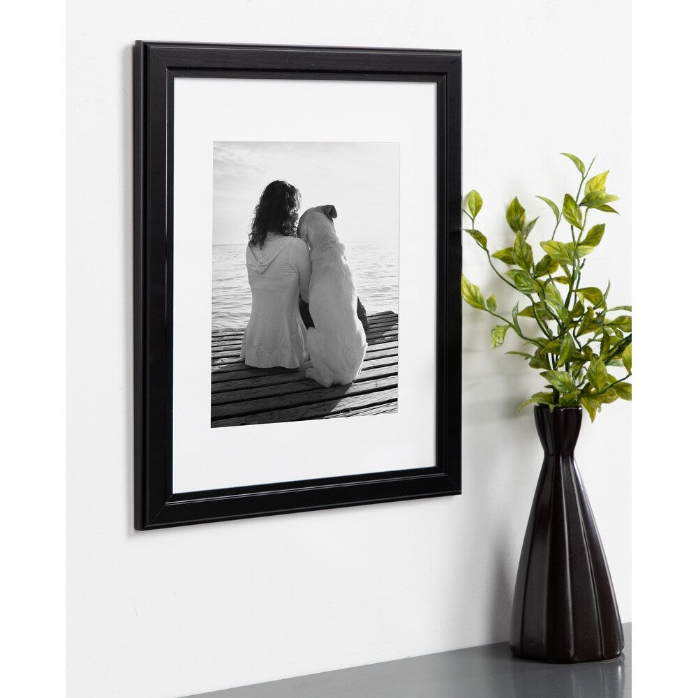 DesignOvation Kieva 11x14 matted to 8x10 Wood Picture Frame, Set of 4