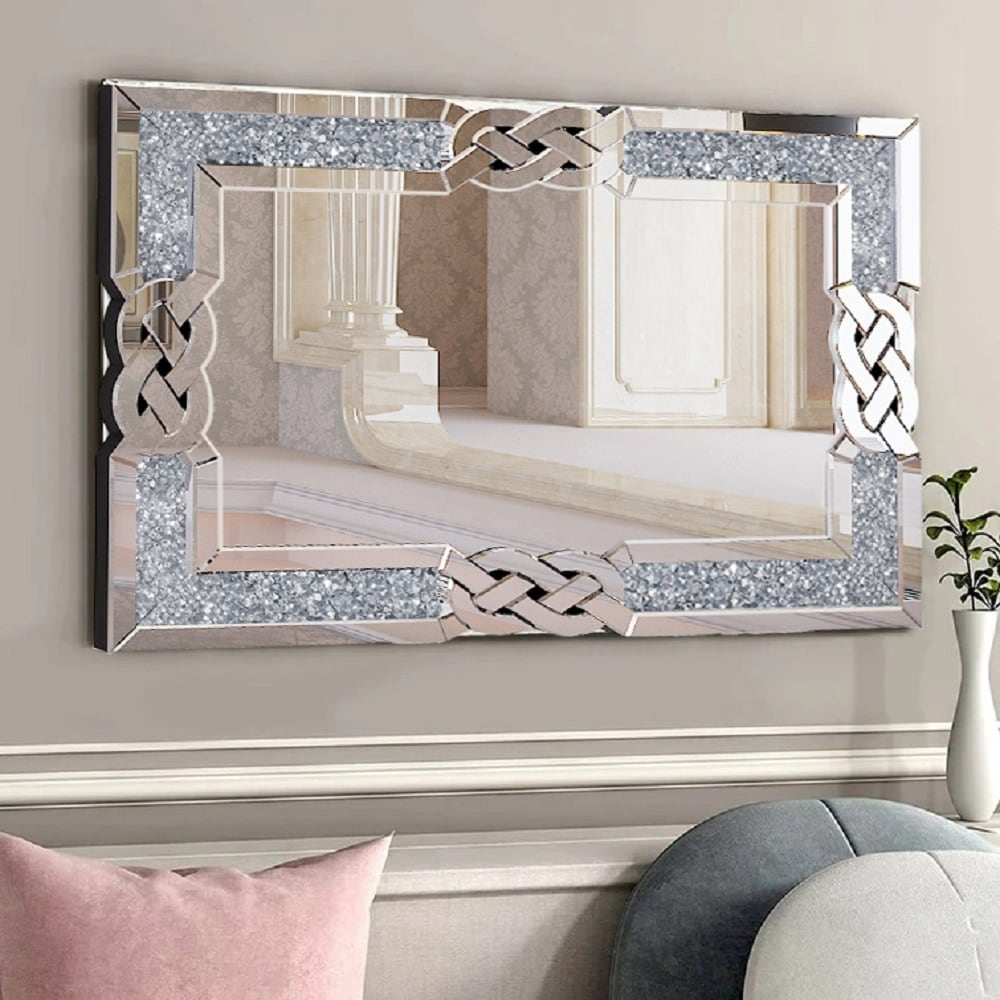 Glam Crystal Accent Diamond Art Wall Mirror