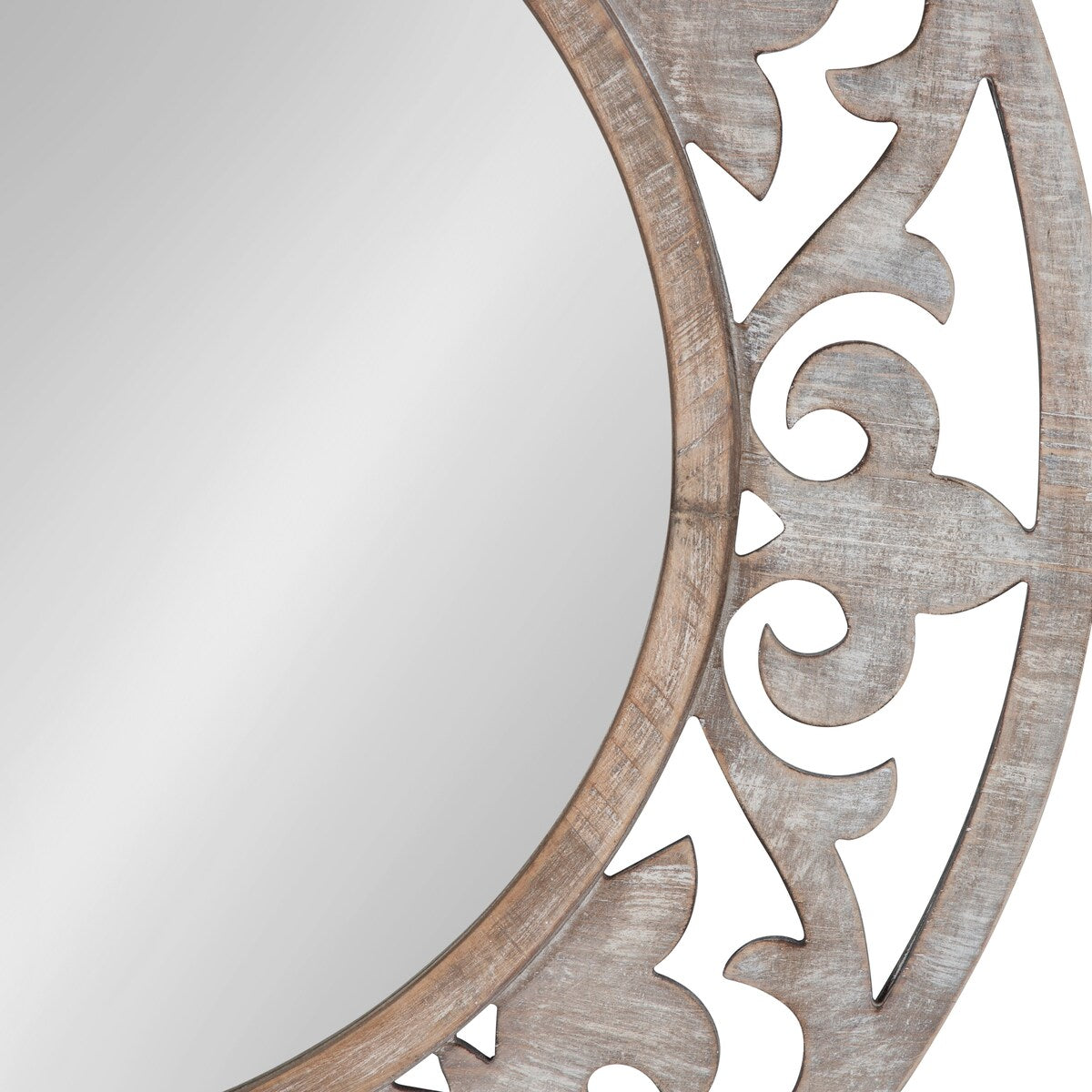 Kate and Laurel Shovali Rustic Round Mirror