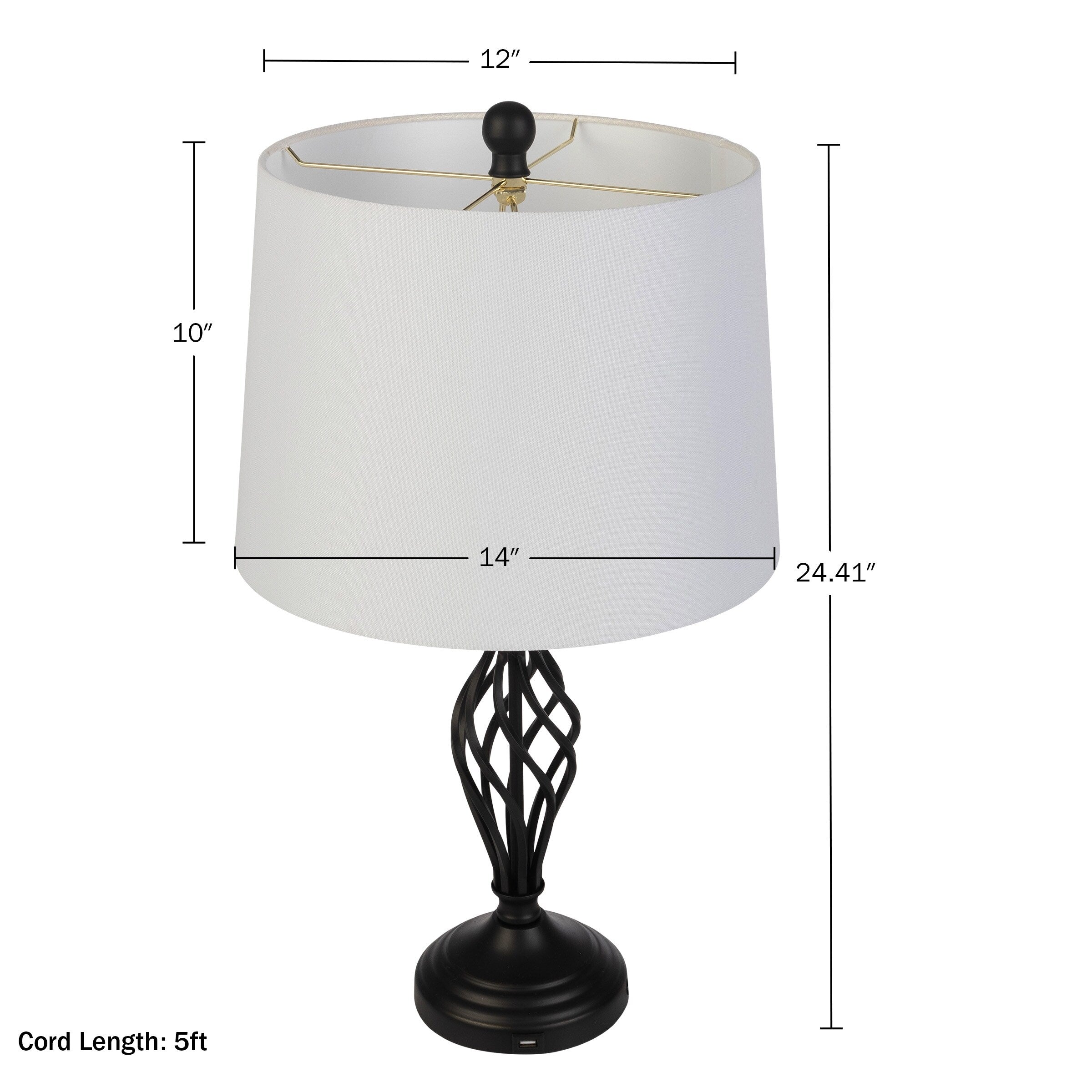 Lavish Home Set of 2 Modern Table Lamps