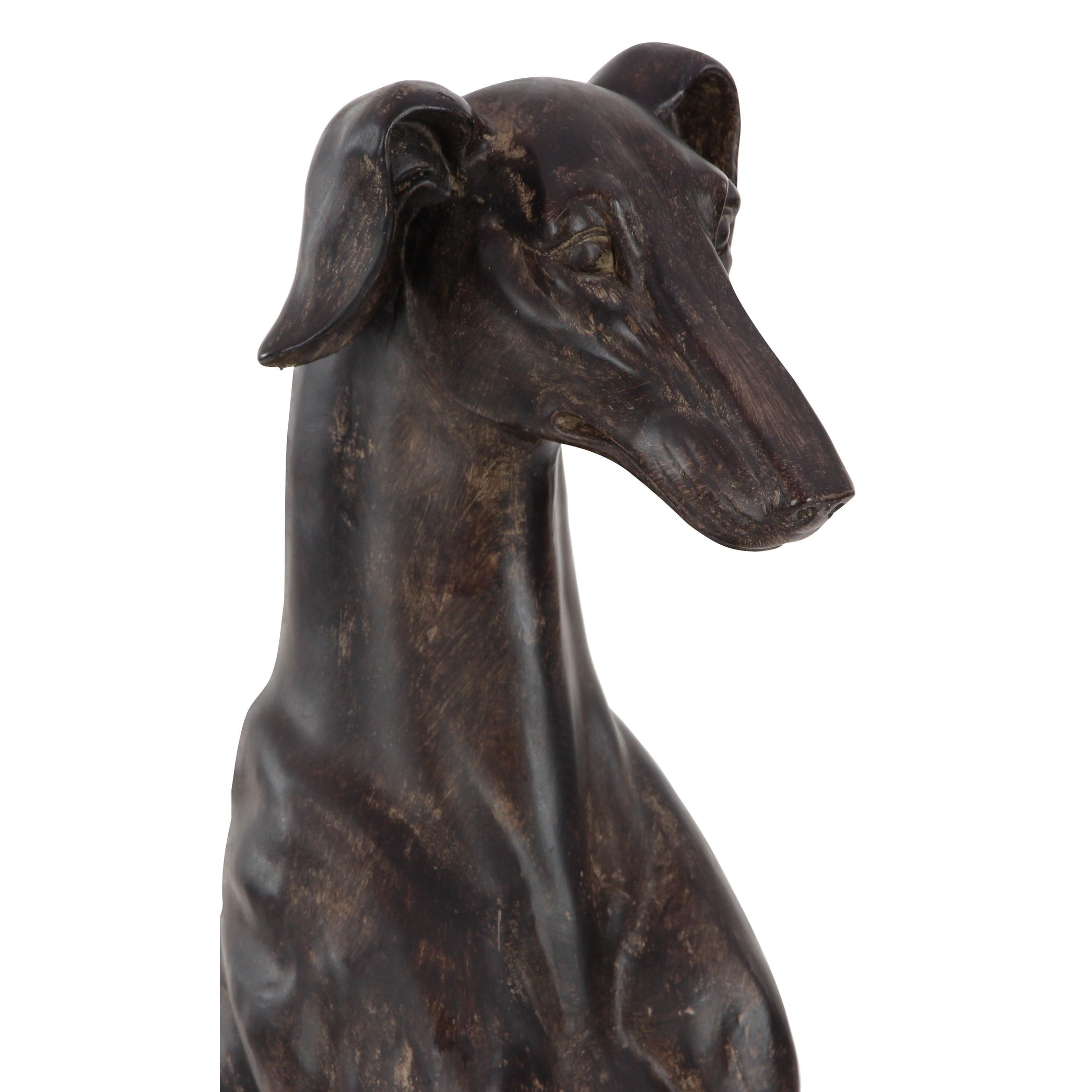 Polystone Dog Sculpture - Brown - Roche River Decor - 10W x 12L x 31H