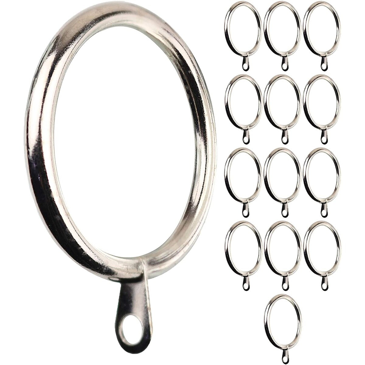 Meriville 1.5-Inch Inner Diameter Metal Curtain Rings with Eyelets