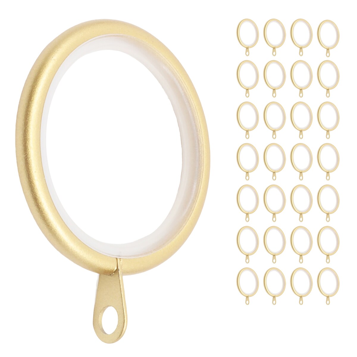 Meriville 1.5-Inch Inner Diameter Metal Curtain Rings with Eyelets and inserts