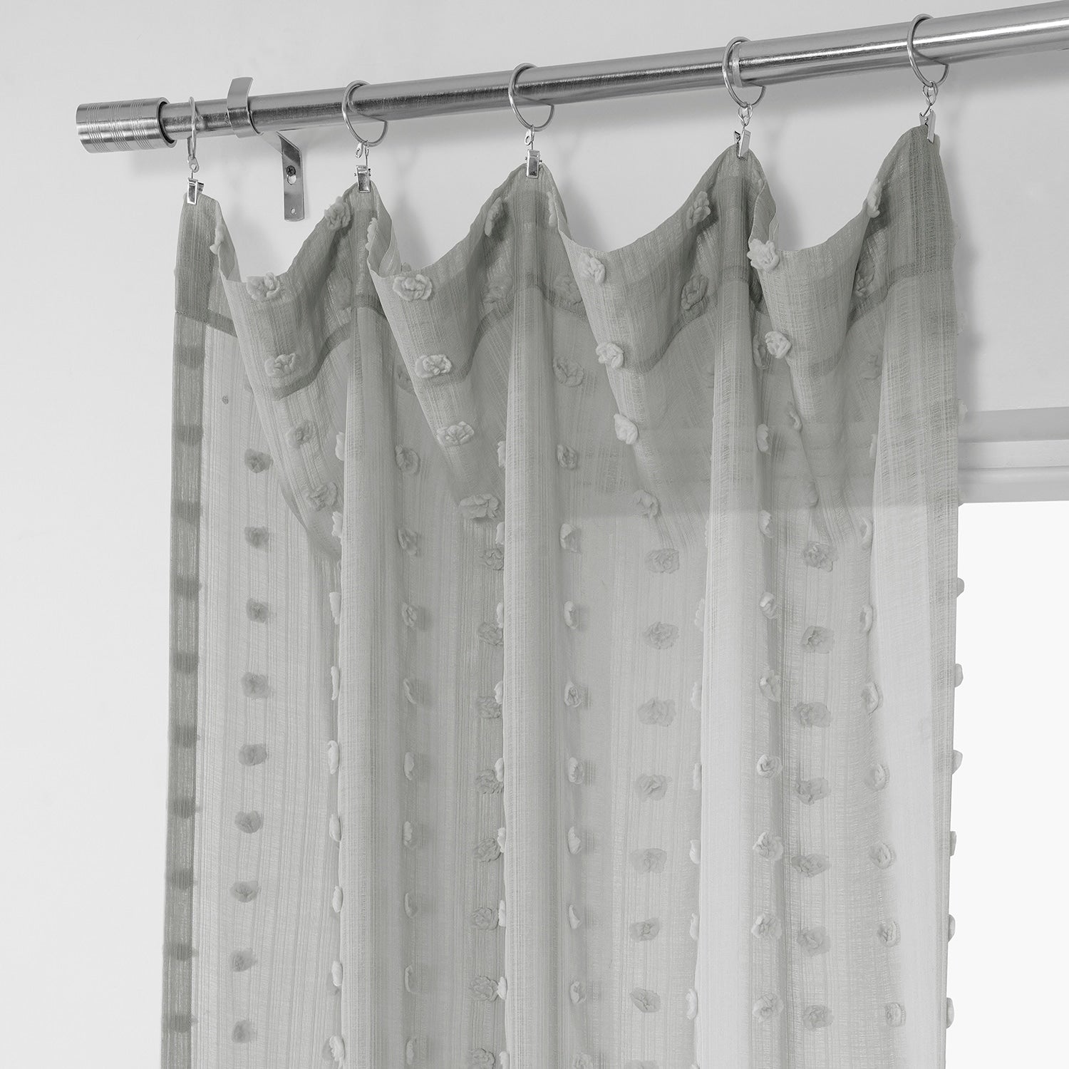 Exclusive Fabrics Strasbourg Dot Patterned Faux Linen Sheer Curtain (1 Panel)