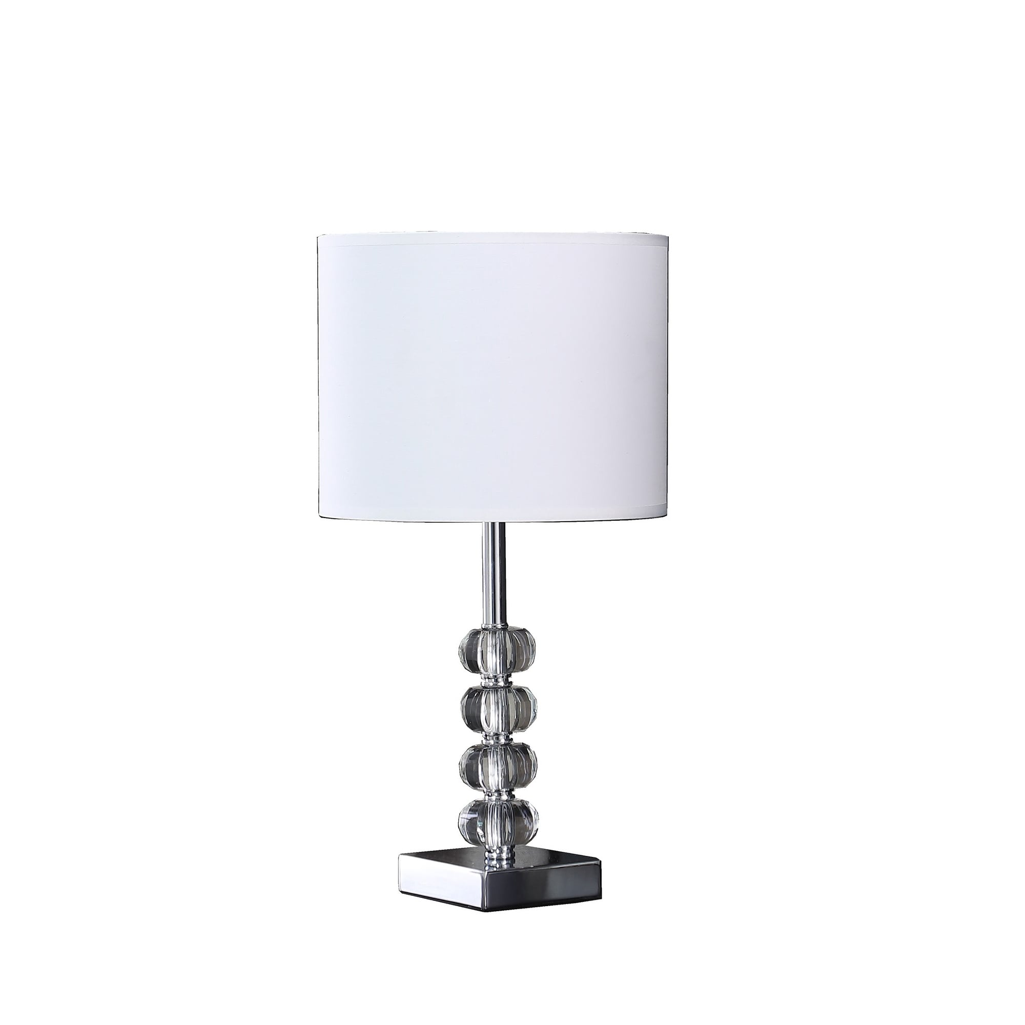 18 Modern Crystal Quatro Orb And Silver Metal Table Lamp - Small