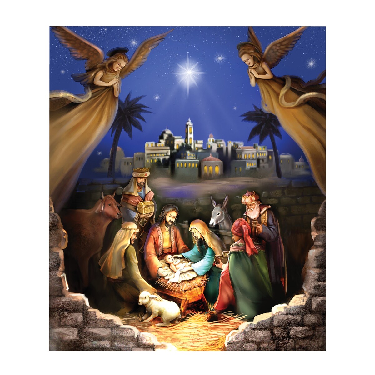 Nativity Scene Christmas Dishwasher Magnet - 25.000 x 4.250 x 4.250