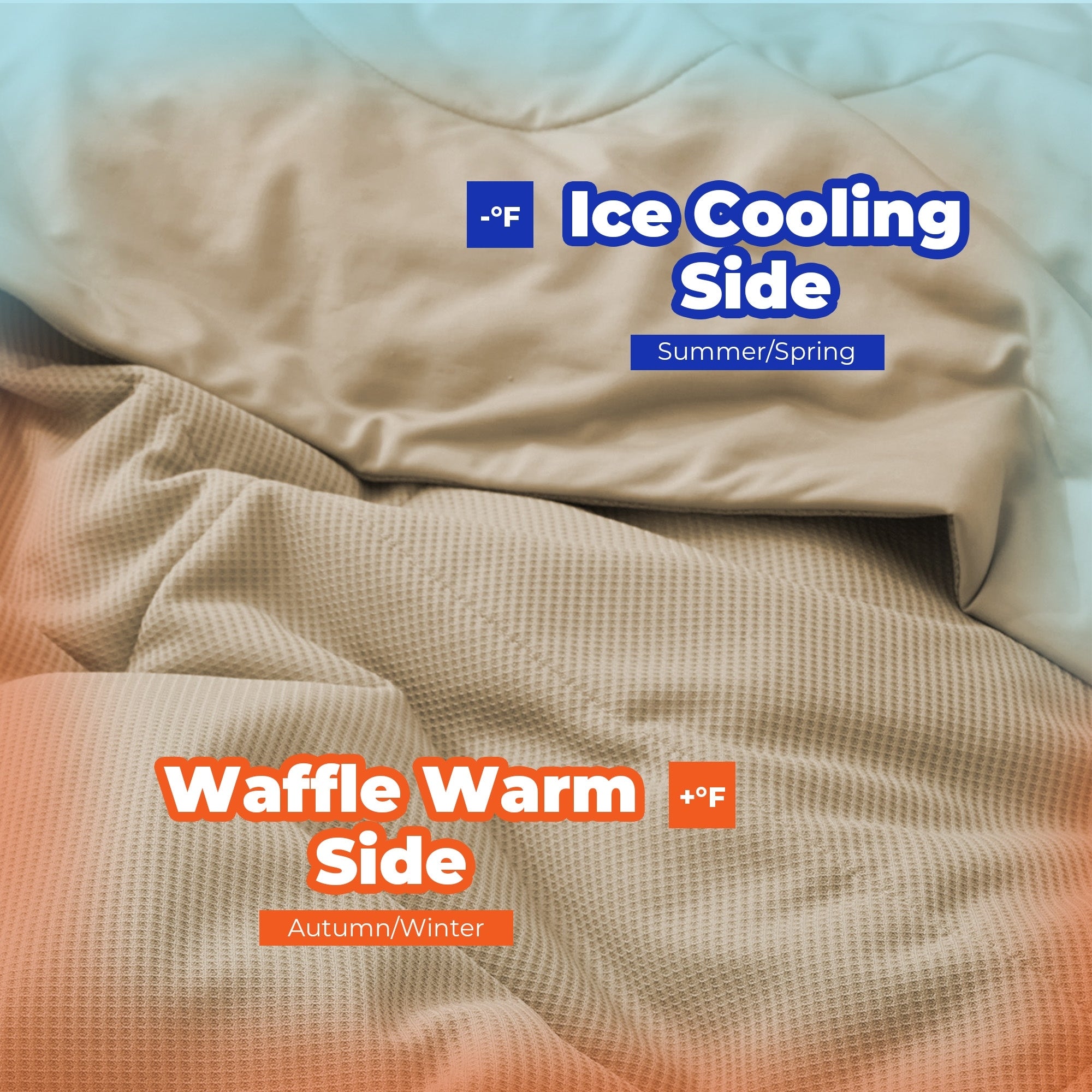 Lightweight Breathable Cooling Waffle Reversible Summer Blanket, Dual-side Cool Touch Comforter