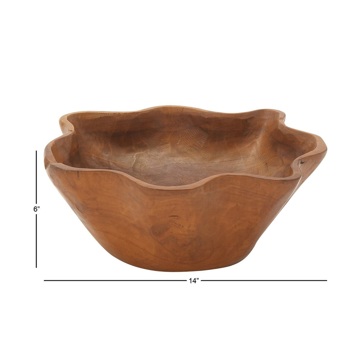 Teak Wood Handmade Live Edge Free Form Decorative Decorative Bowl - Brown - Roche River Decor