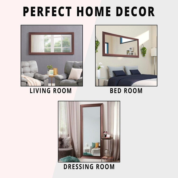 Framed Bevel Leaner Full Length Huge Floor Mirror XL Mirror Large Rectangle Standing Cream Floor Mirror Huge Mirrors for Bedroom