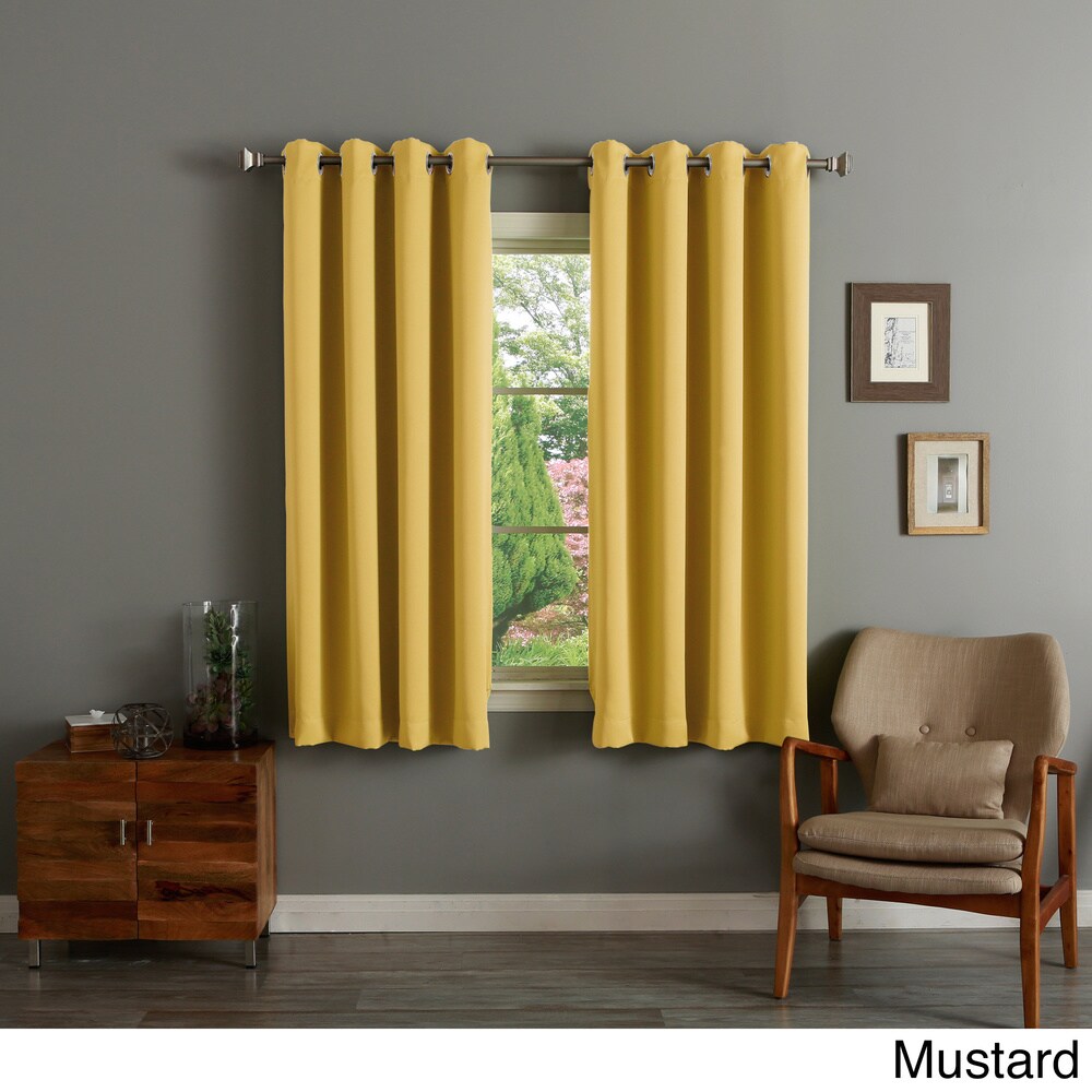 Aurora Home Silver Grommet Top 63-inch Blackout Curtain Pair - 52 x 63 - 52 x 63