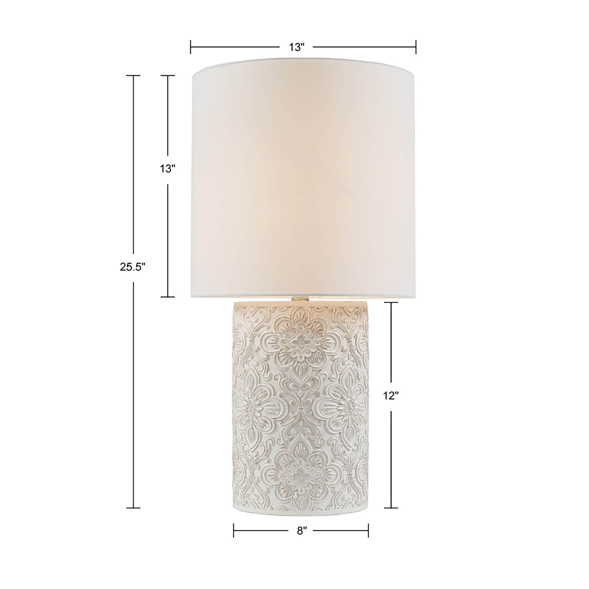 INK+IVY Ashbourne Embossed Floral Resin Table Lamp