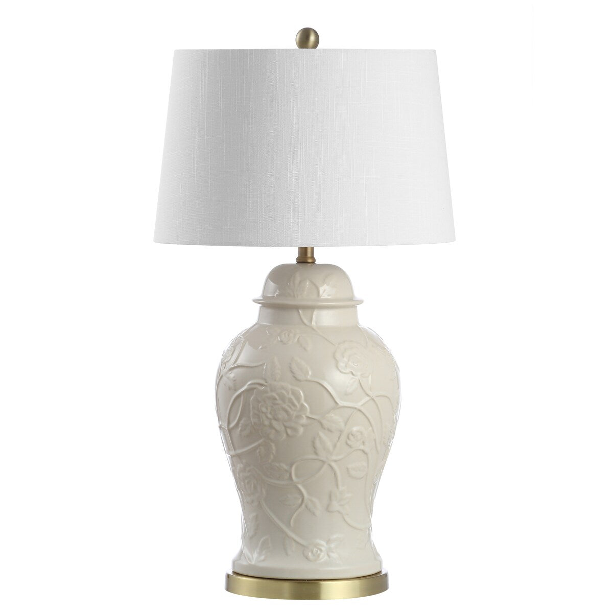 Chi 29.5 Ceramic Classic Traditional LED Lamp Table Lamp, Cream by JONATHAN Y